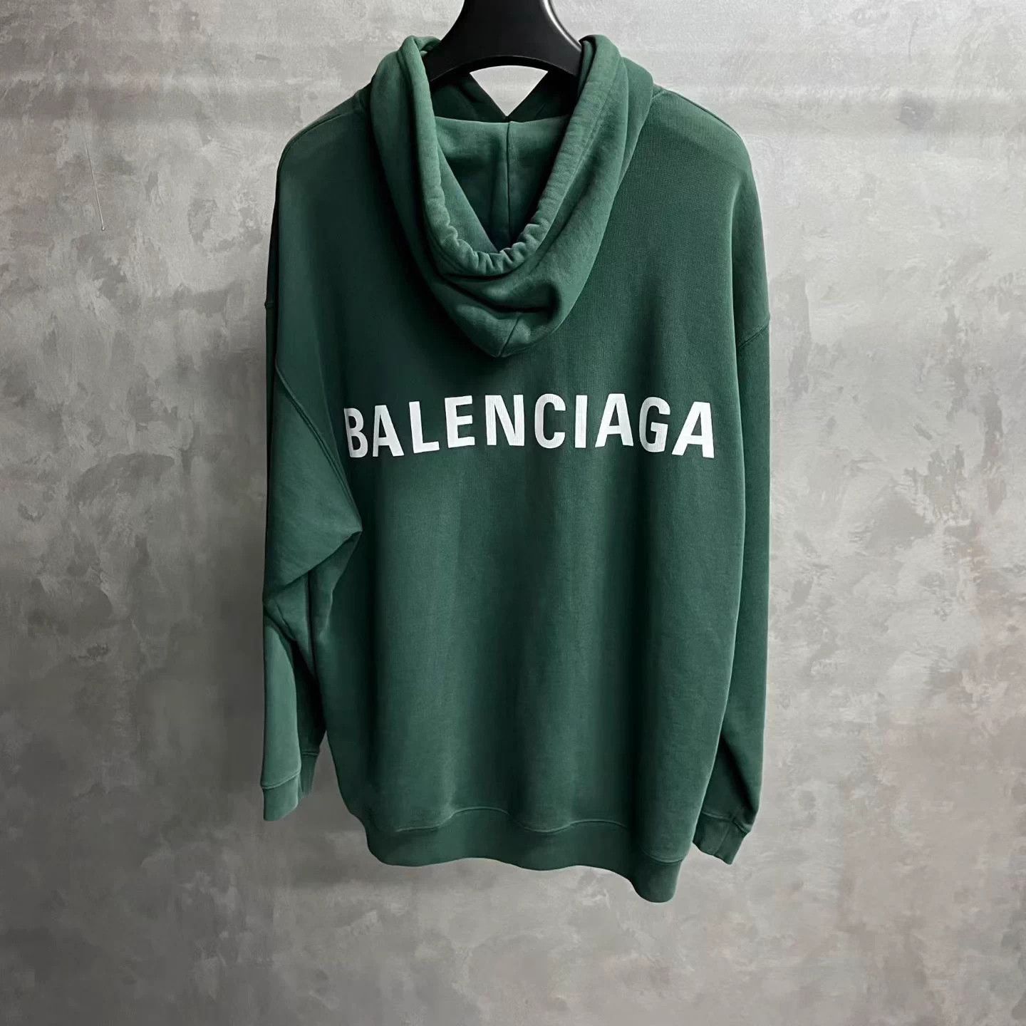 Balenciaga M Balenciaga Cypress Green Back Logo Print Hoodie Size US M / EU 48-50 / 2 - 2 Thumbnail