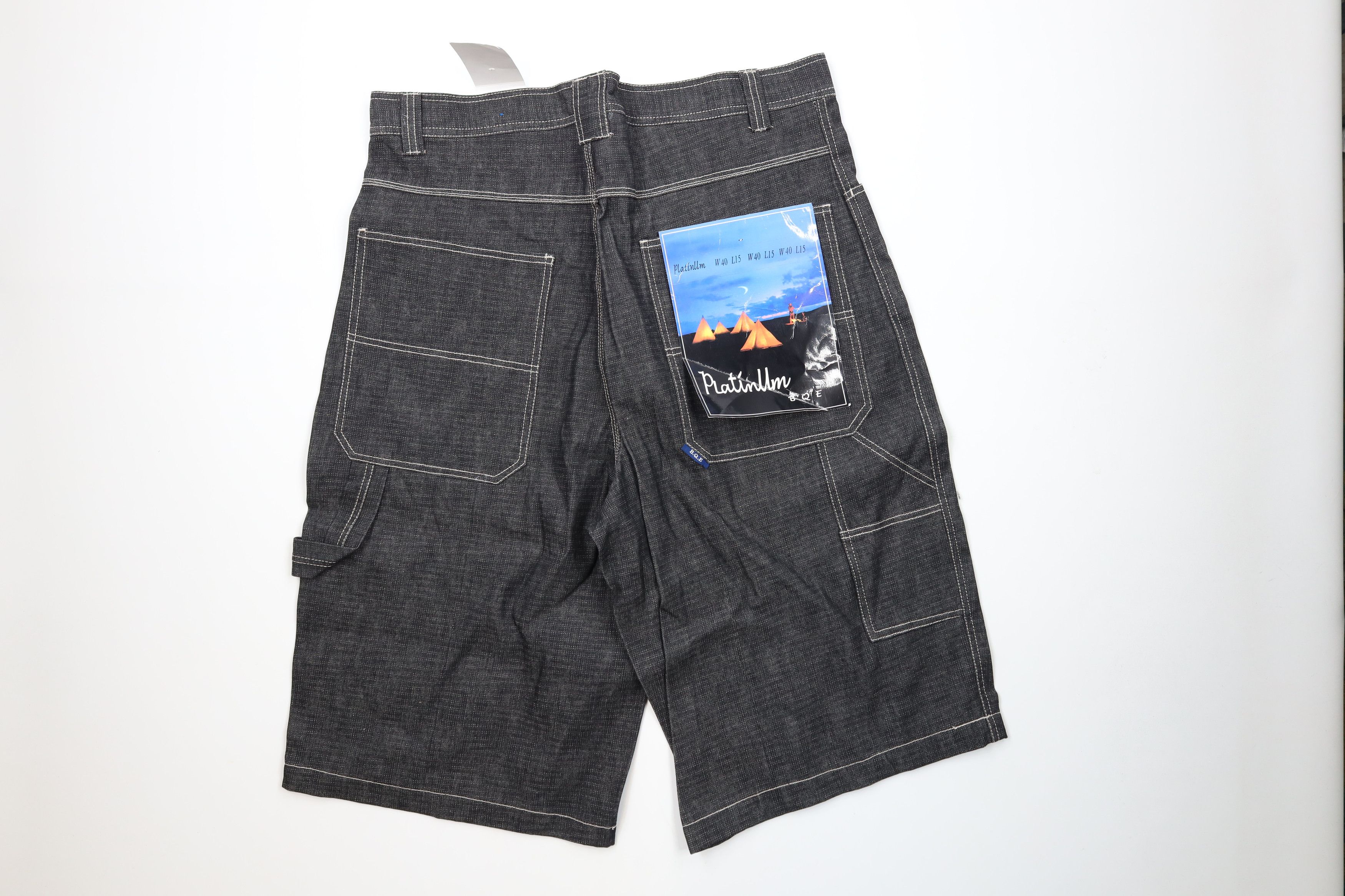 Vintage Deadstock Vintage 90s Y2K Streetwear Fit Denim Shorts Black Size US 40 / EU 56 - 8 Thumbnail
