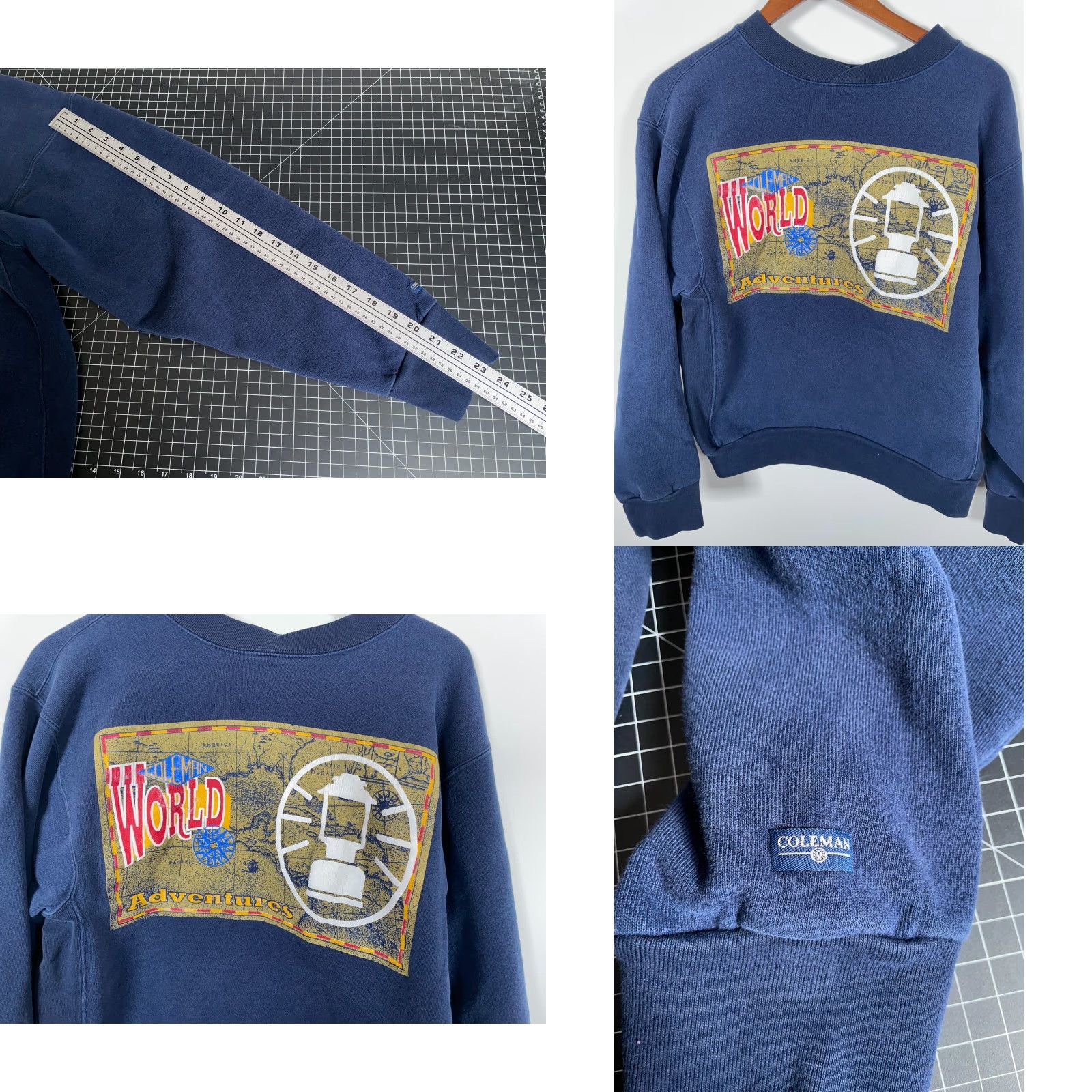 Vintage VTG Coleman Outdoors Sweatshirt Adult Large Dark Blue Crewneck Camping Adventure Mens Pullover** Size US L / EU 52-54 / 3 - 8 Thumbnail