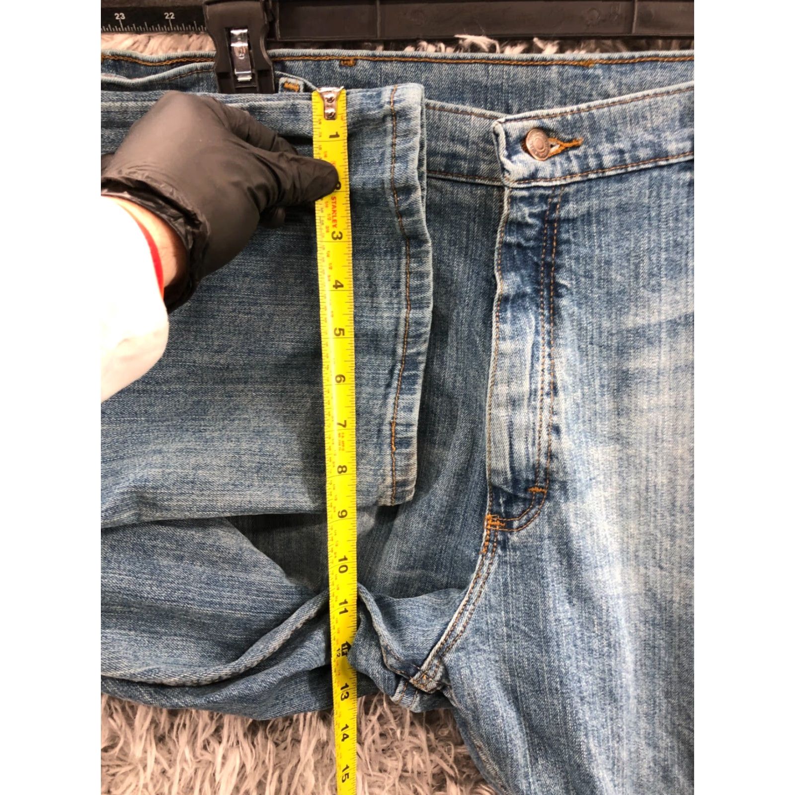 Wrangler Wrangler Jeans Relaxed Straight Mens Mid Rise Blue 40x30 Regular Denim Cotton Blend 5-Pocket Belt Loops Size US 40 / EU 56 - 4 Thumbnail