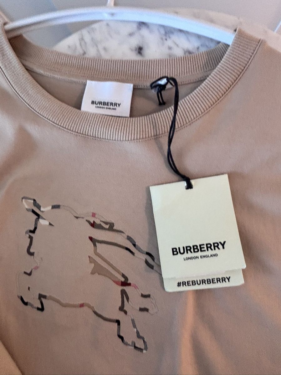 Burberry BURBERRY Check Ekd Cotton T Shirt Black Size US XL / EU 56 / 4 - 1 Thumbnail