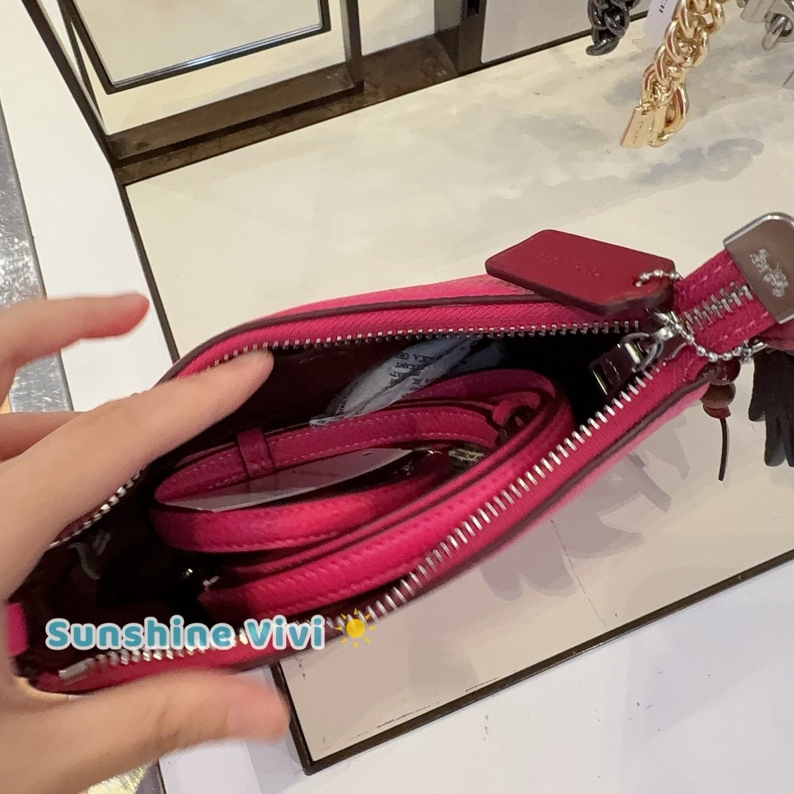 Coach NWT Coach Teri Mini Crossbody Tree Charm CBG80, Dragon Fruit Size ONE SIZE - 7 Thumbnail