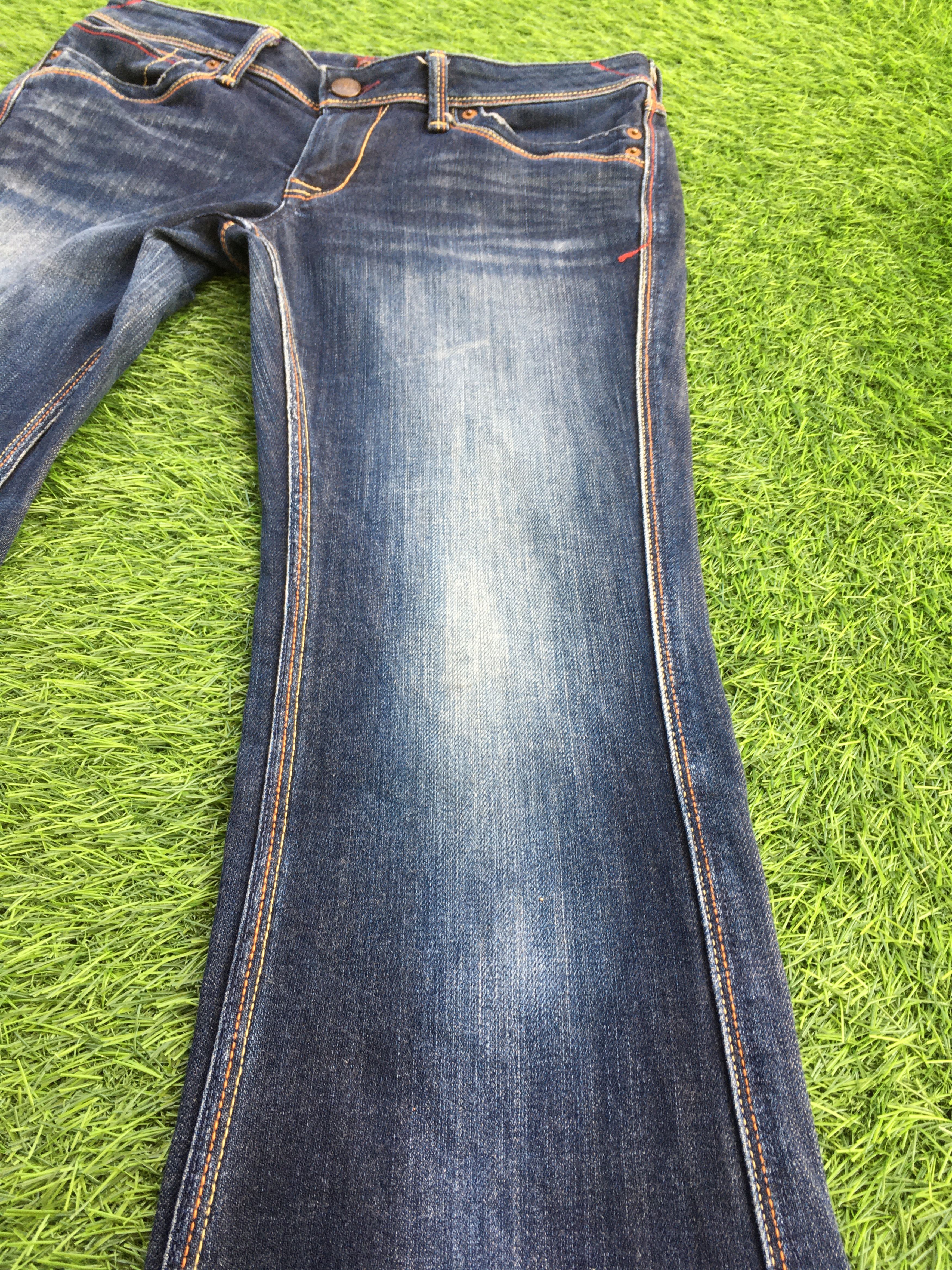 Japanese Brand Y2K Low Rise Distressed Flare Jeans D-1208 Size 26" / US 2 / IT 38 - 6 Thumbnail