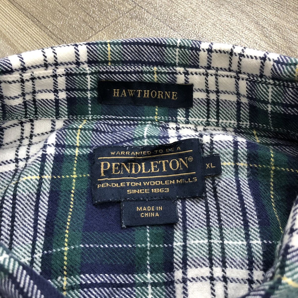 Flannel × Pendleton Vintage Pendleton “Hawthorne” Flannel Shirt – Elbow Patch Size US XL / EU 56 / 4 - 10 Thumbnail
