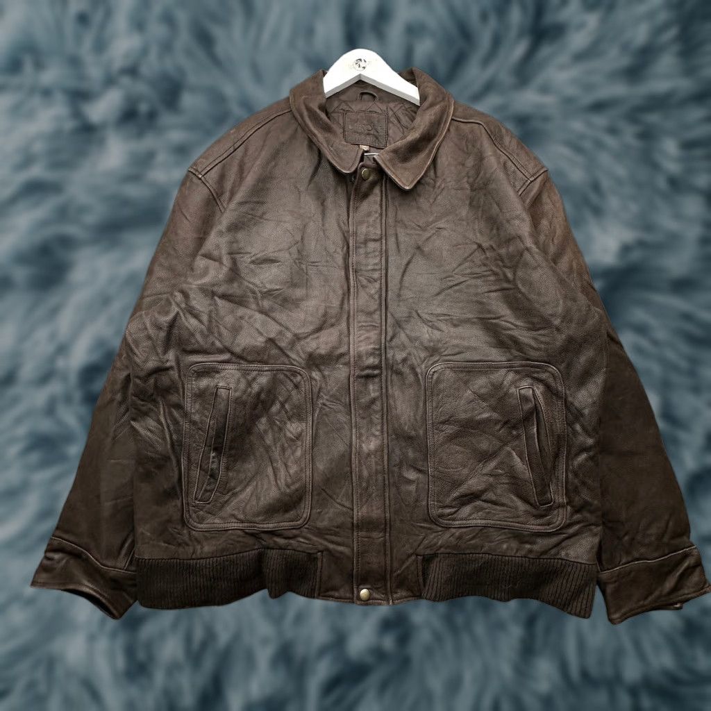 Cherokee VINTAGE Cherokee Leather Jacket Mens 2XL Brown Quilted Lined Bomber Rider Jacket Mens Brown Leather Quilted Lined Bomber Rider XX L used Size US XXL / EU 58 / 5 - 1 Thumbnail