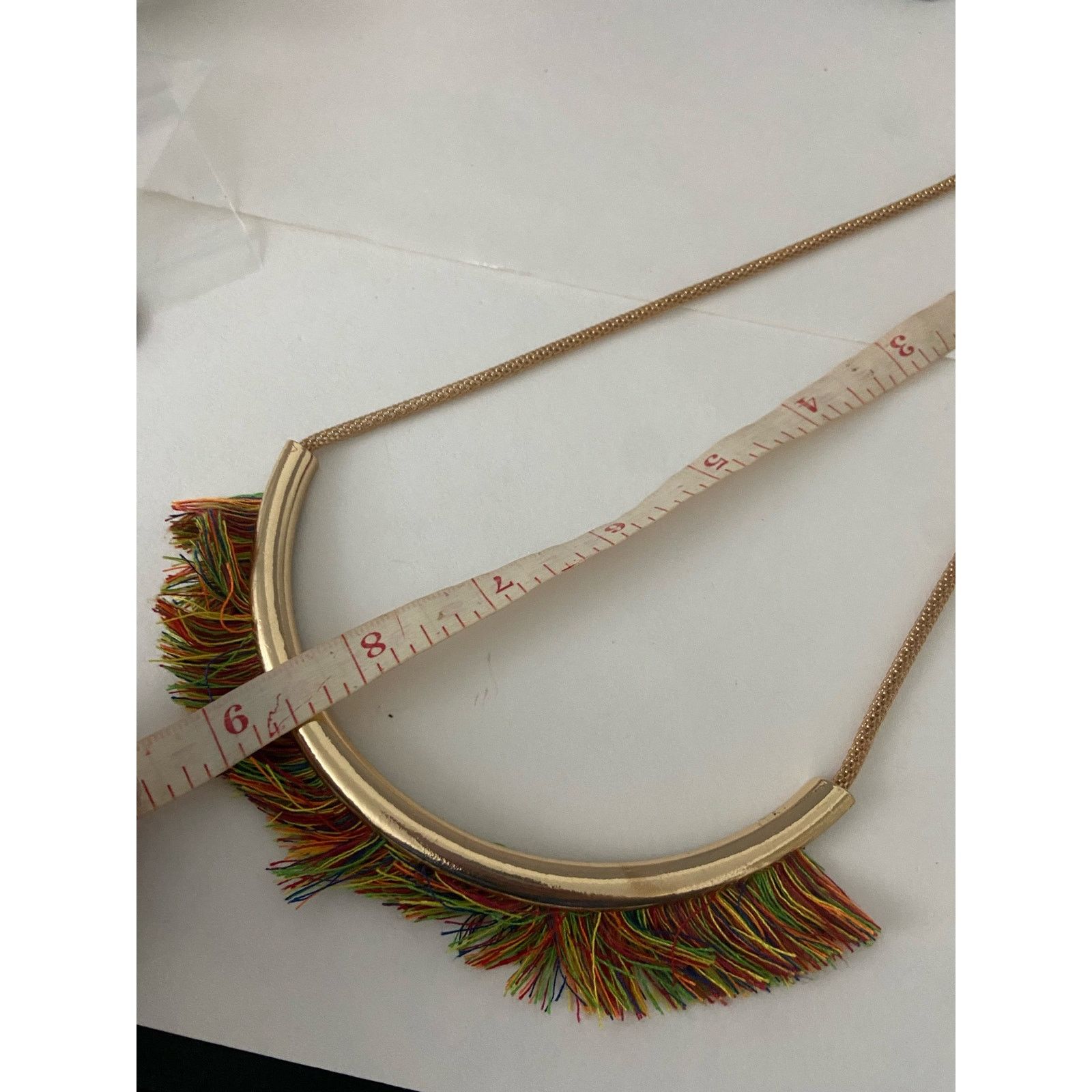 Other Colorful fringe bib necklace gold tone Size ONE SIZE - 5 Thumbnail