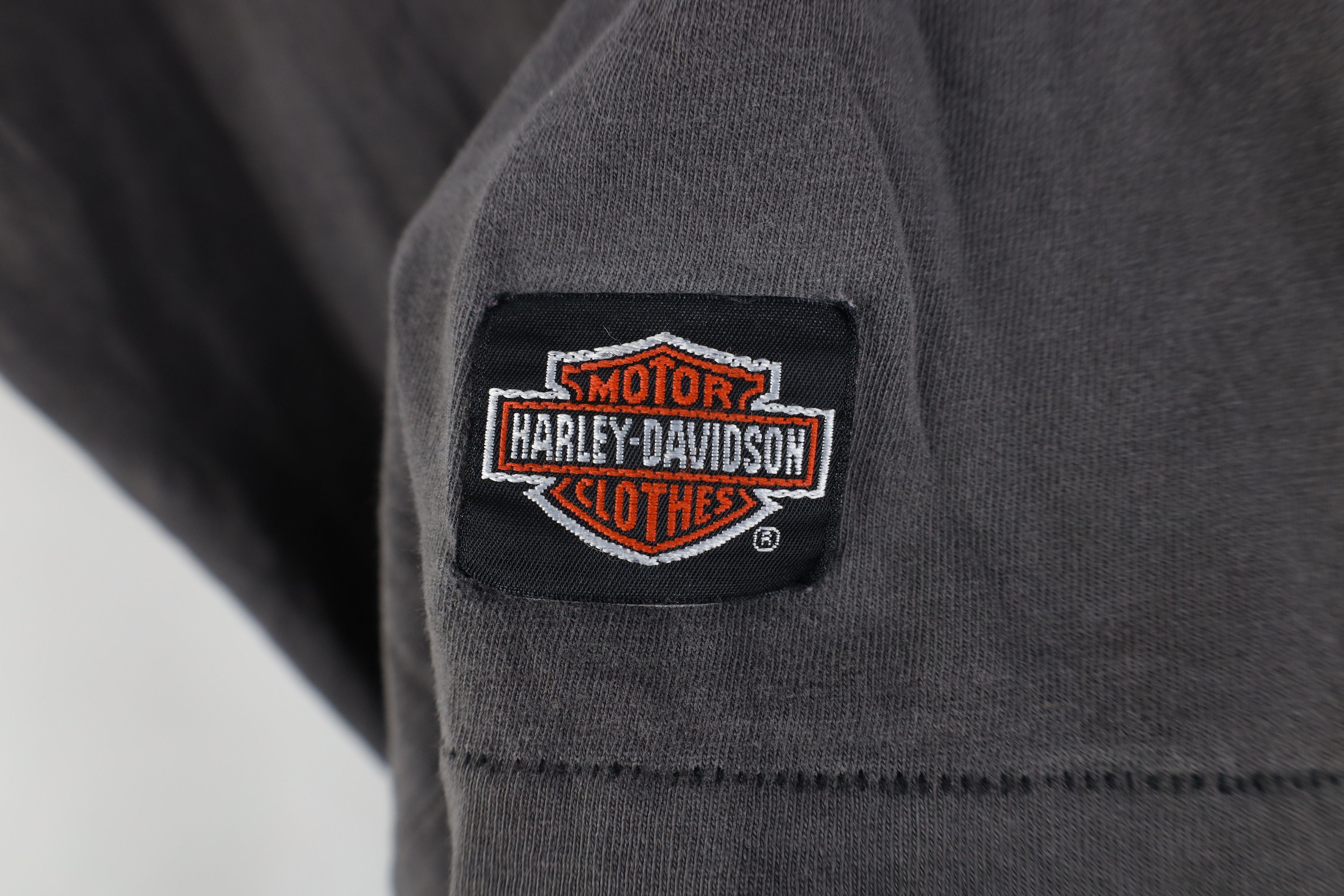 Harley Davidson Vintge 80s Harley Davidson Spell Motorcycle T-Shirt Gray USA Size US XL / EU 56 / 4 - 9 Thumbnail