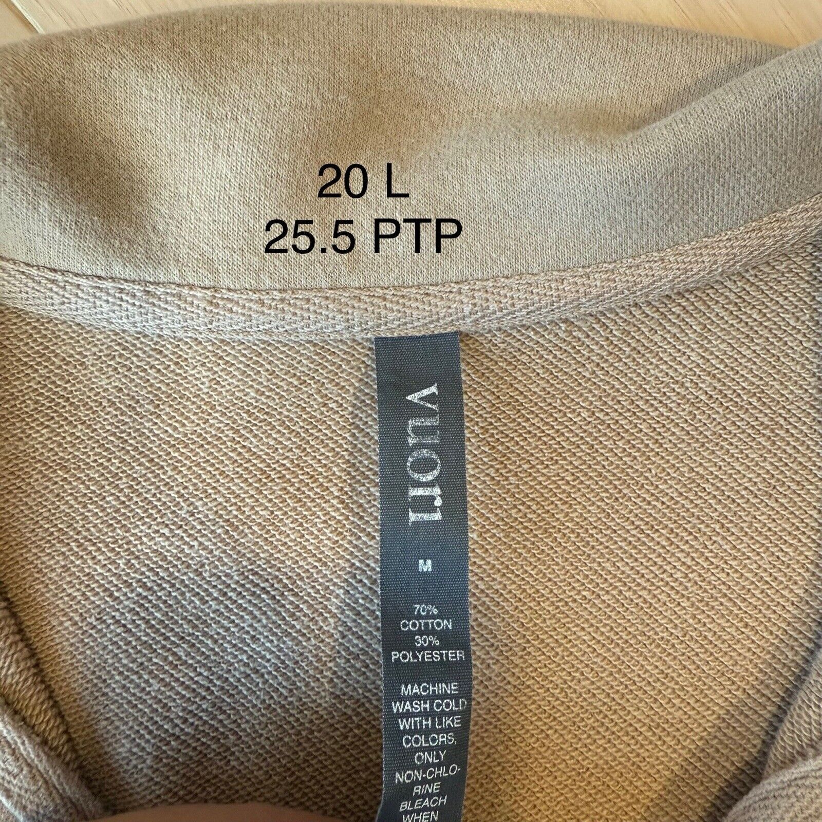 Vuori Vuori Sedona Polo Sweatshirt Medium Tan Fleece Pullover Size M / US 6-8 / IT 42-44 - 6 Thumbnail