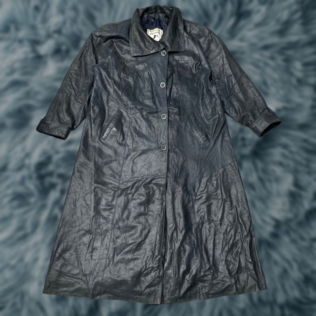Valentino VINTAGE Valentino Varsova Long Leather Trench Coat Womens 2XL Black Quilted Lined Size XXL / US 16-18 / IT 52-54 - 1 Thumbnail