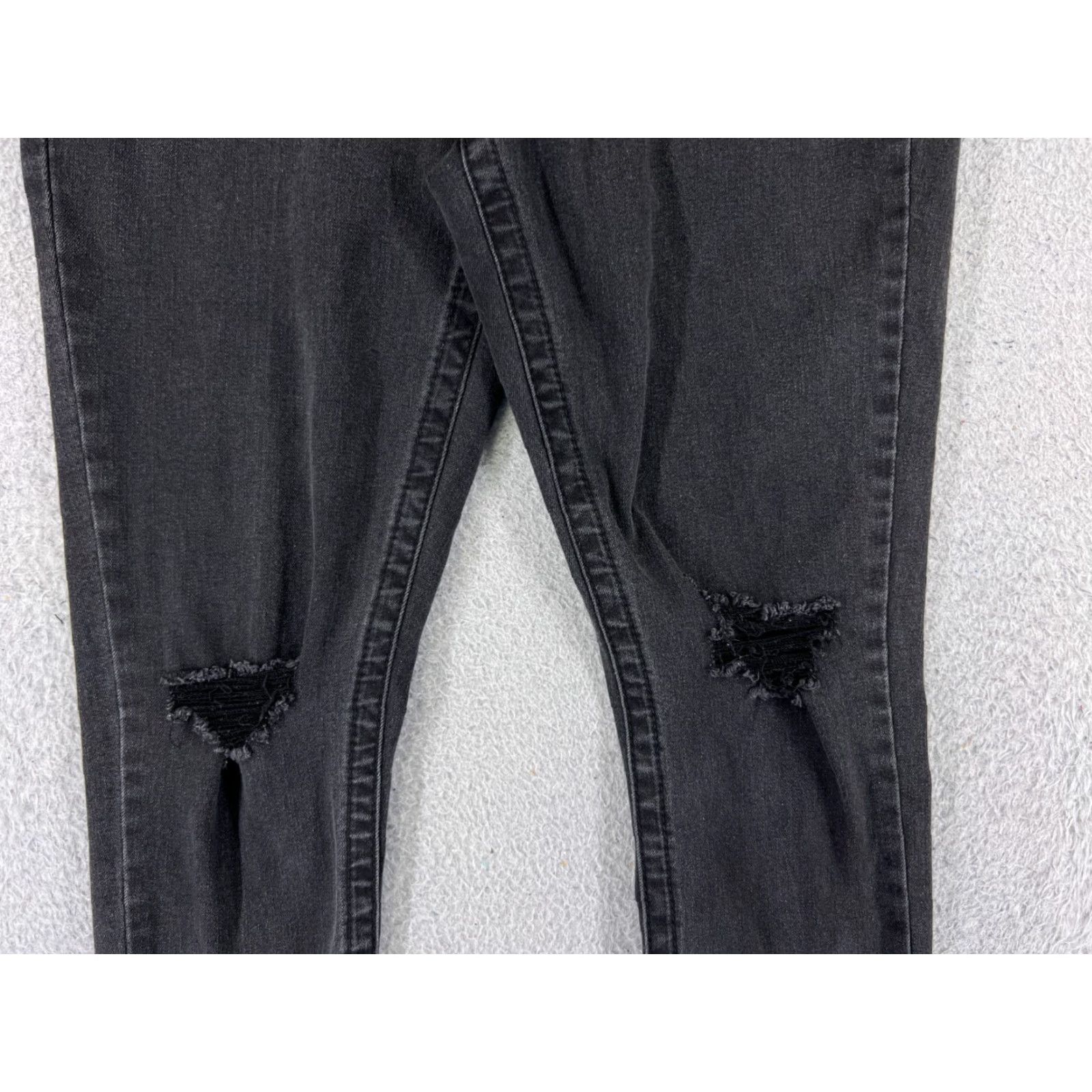 Vintage Seven7 Jeans Women Black Denim 10 High Rise Skinny Tummyless Cotton 28x27 Size 32" / US 10 / IT 46 - 4 Thumbnail