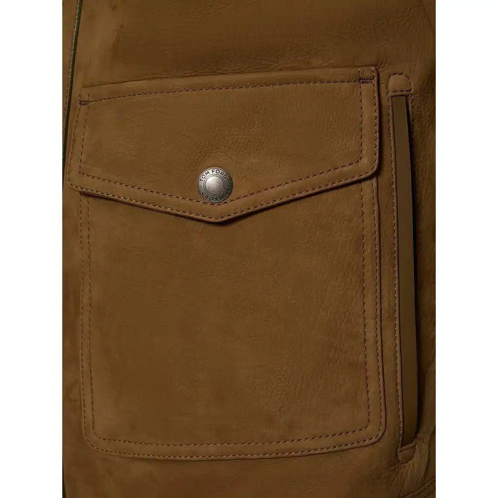 Tom Ford o1loc1c1024 LBS014 Collar Zip Leather Jacket in Brown Size US M / EU 48-50 / 2 - 3 Thumbnail
