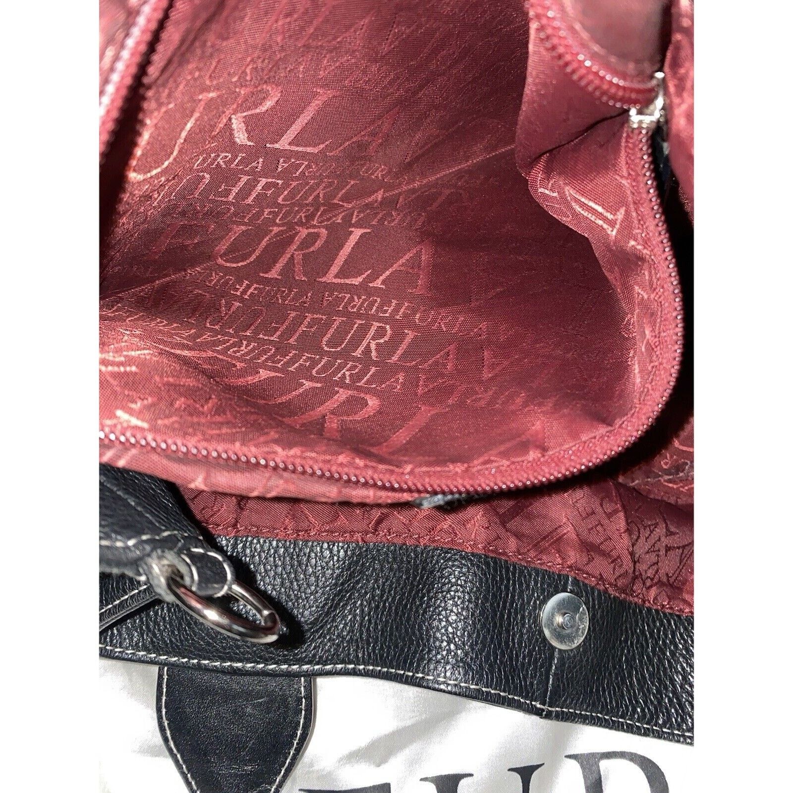 Furla Furla Soft Pebble Double Handle Black Hobo Bag Size ONE SIZE - 11 Thumbnail