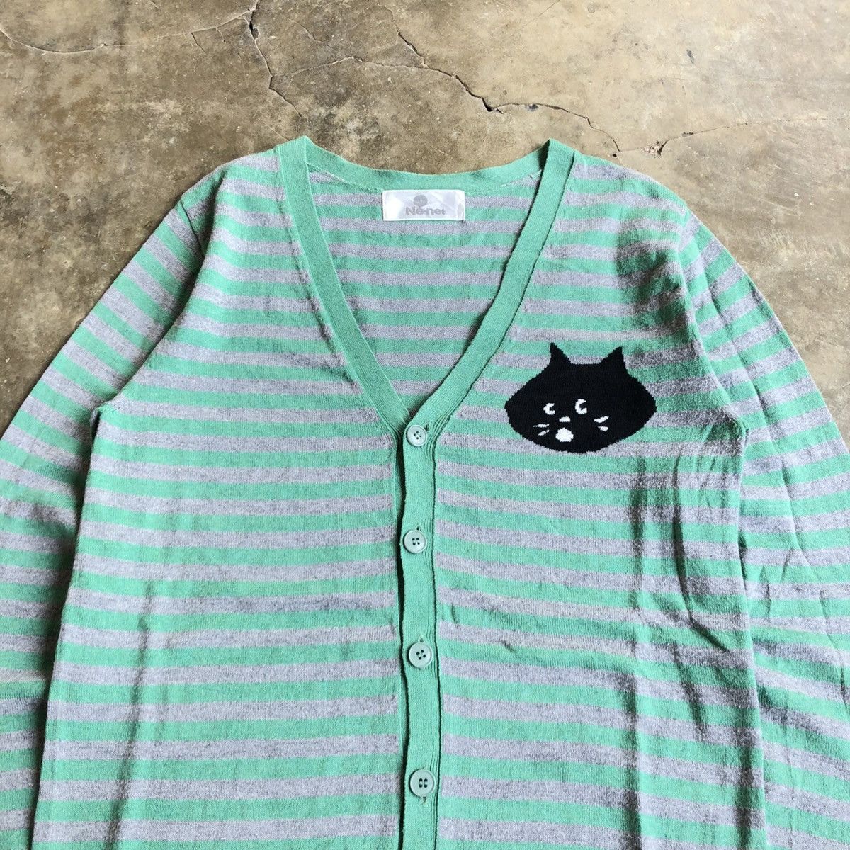 Ne-Net Vintage Issey Miyake Ne-Net Cat Logo Stripe Cardigan Size US S / EU 44-46 / 1 - 2 Thumbnail