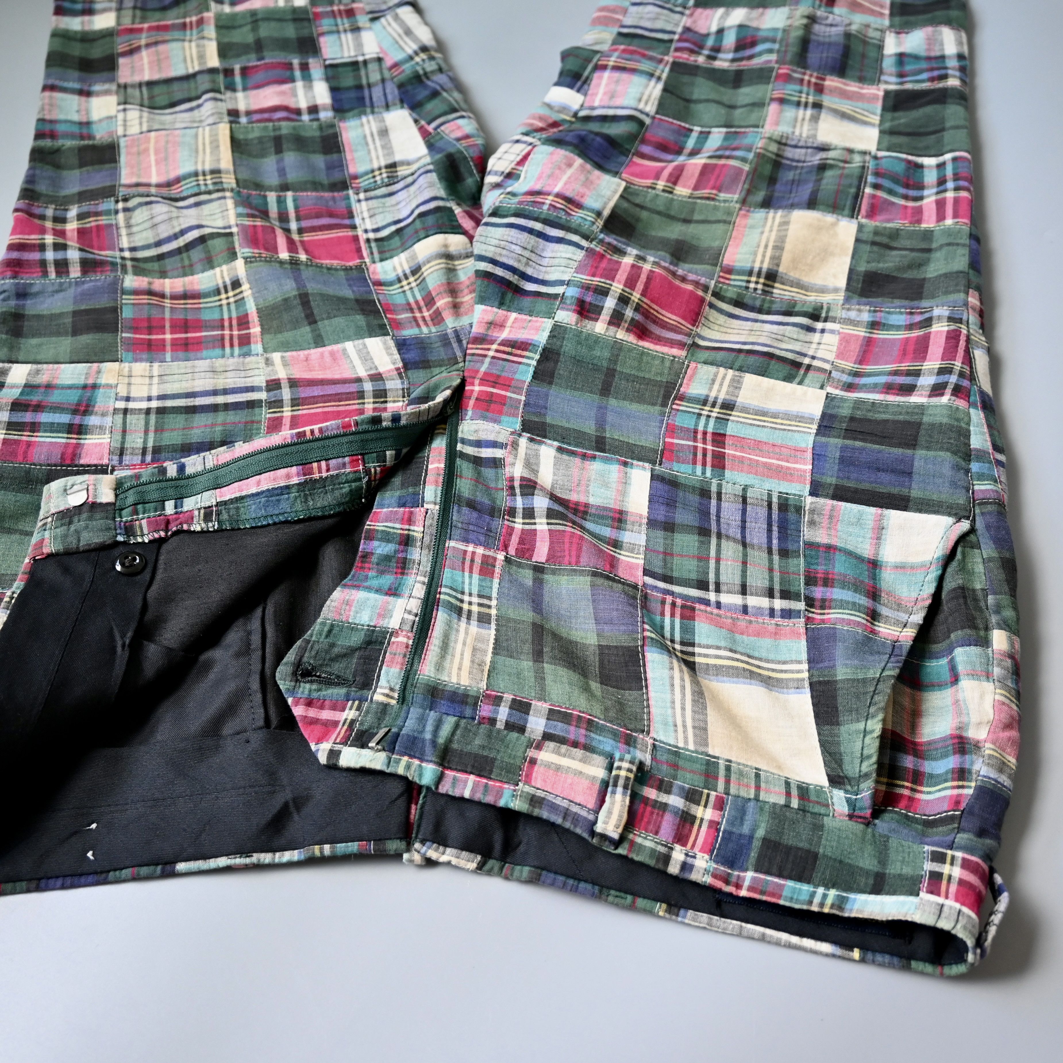 90’s～ BROOKS BROTHERS Patchwork Pants Brooks Brothers Country Club Madras Plaid Quilt Patchwork Cotton