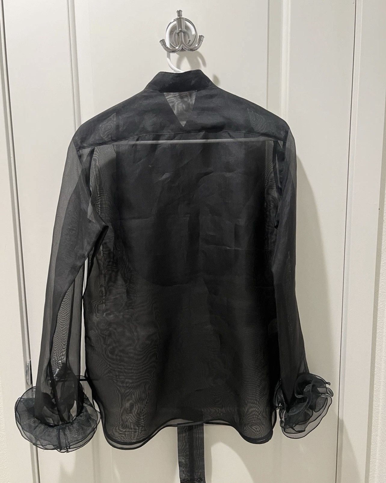 Emporio Armani Vintage 1980-90 Emporio Armani Silk Ruffle Blouse Size M / US 6-8 / IT 42-44 - 5 Thumbnail