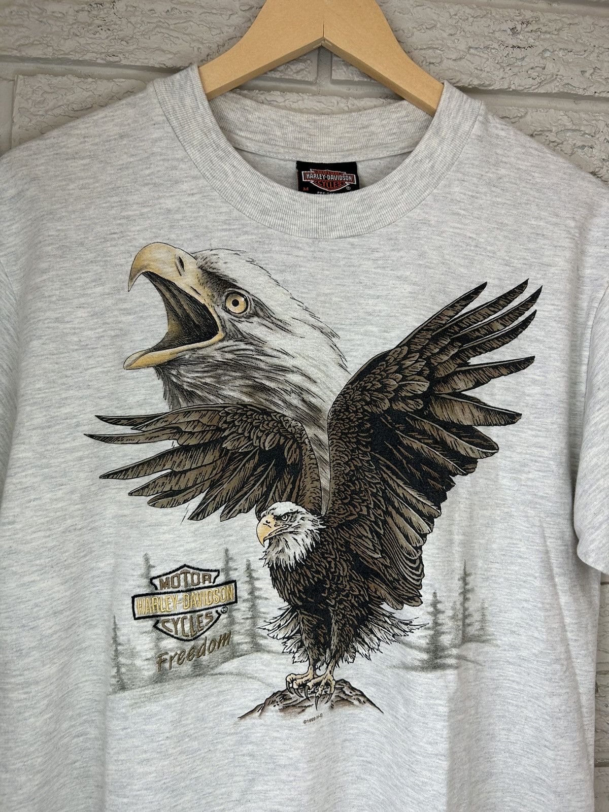 Harley Davidson × Vintage Vintage 90s Harley Davidson American Eagle T Shirt Size US M / EU 48-50 / 2 - 2 Thumbnail