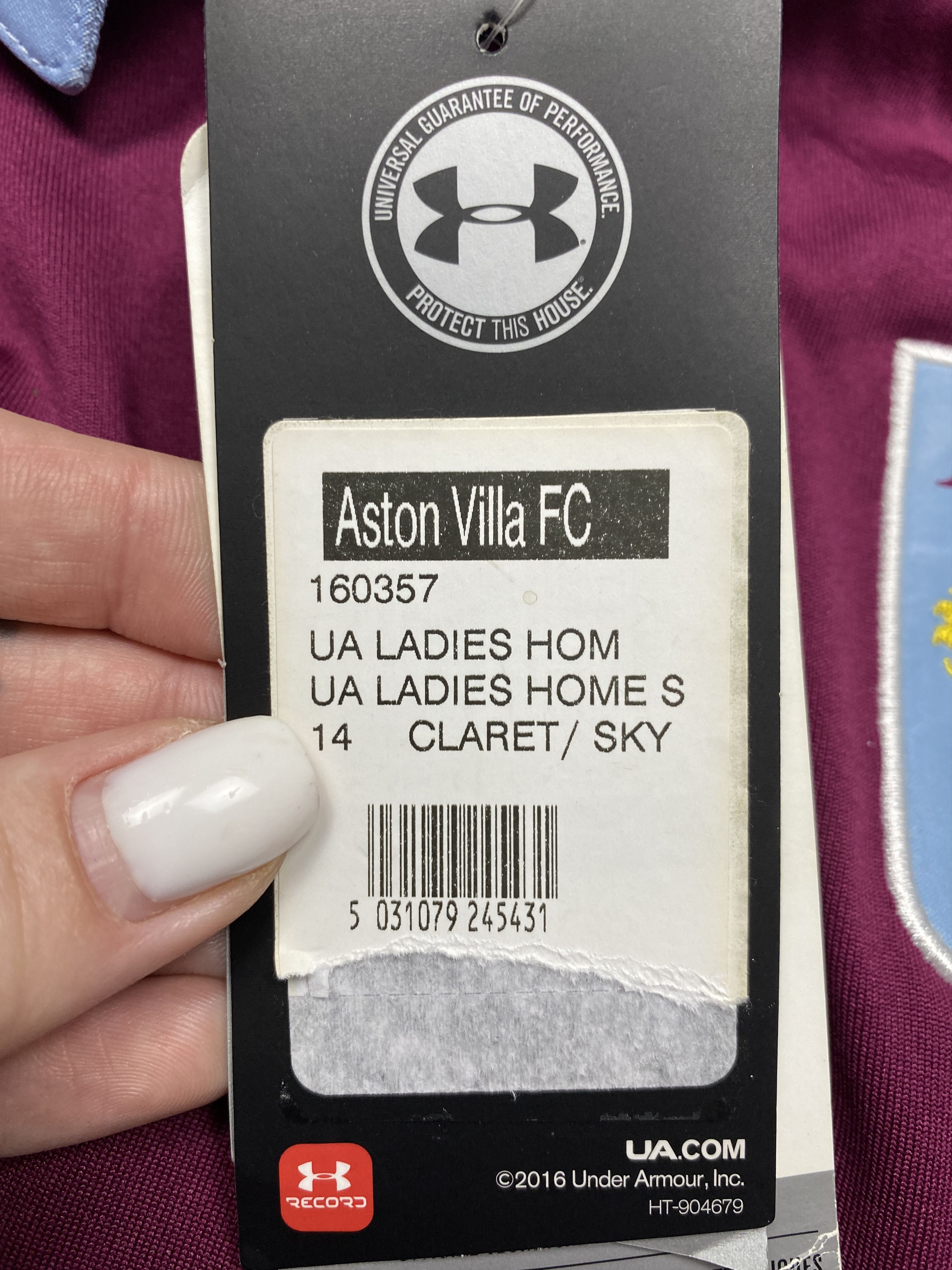 Under Armour NEW Aston Villa Under Armour Mens Soccer Jersey T-Shirt Size US L / EU 52-54 / 3 - 7 Thumbnail