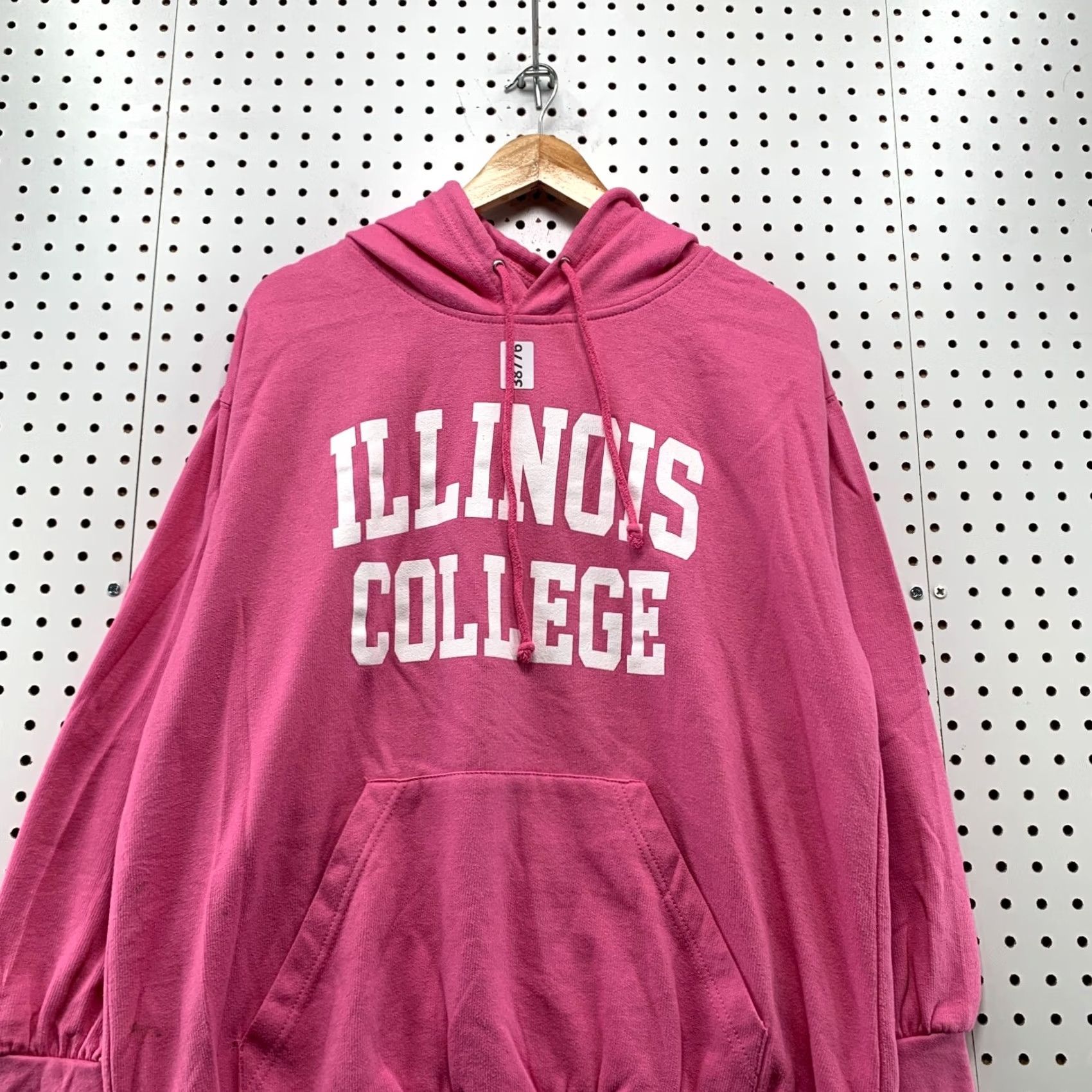 Pinko VINTAGE Illinois College Hoodie Sweatshirt Womens XL Pink Hooded Pullover Size XL / US 12-14 / IT 48-50 - 2 Thumbnail
