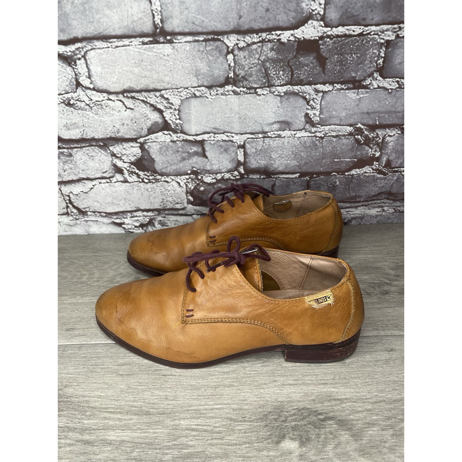 Other Pikolinos Brown Leather Lace Up Plain Oxfords Shoes Women Sz Size US 7.5 / IT 37.5 - 13 Thumbnail