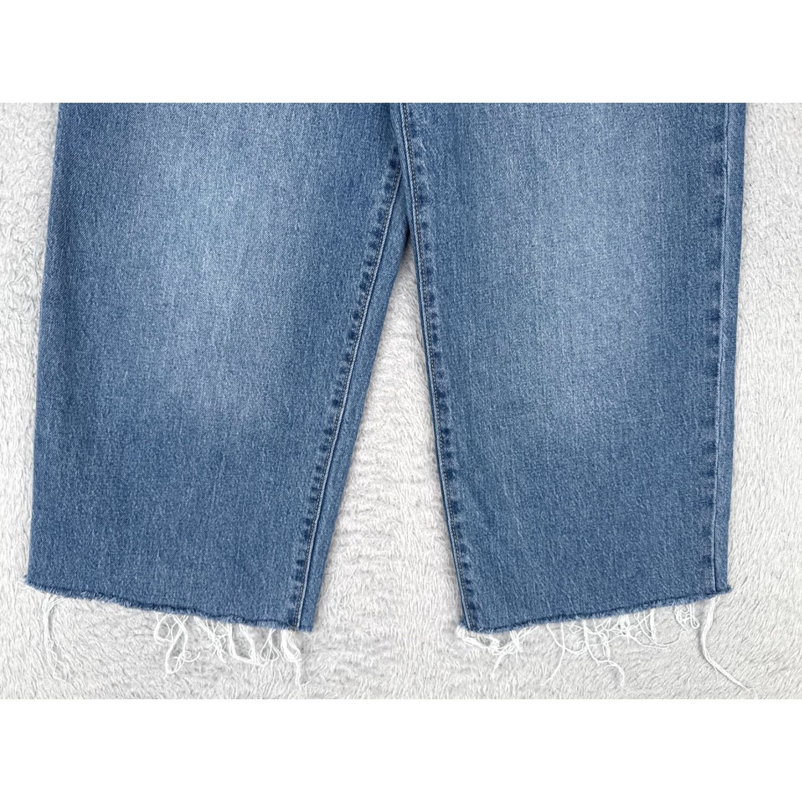 Old Navy Old Navy Jeans Womens 8 Blue High-Rise OG Loose Cropped Raw Hem Wide Leg Denim Size 30" / US 8 / IT 44 - 2 Thumbnail