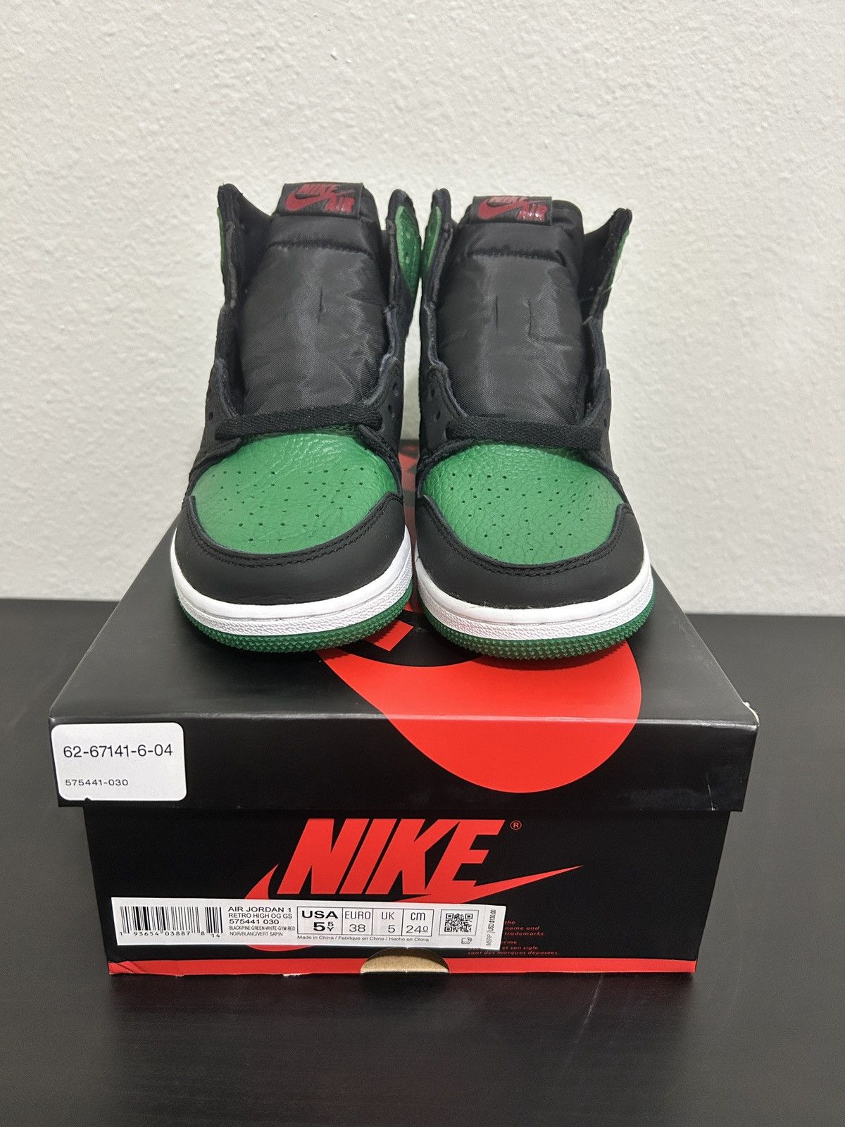 Jordan Brand Jordan 1 High Pine Green Size US 5.5 / IT 35.5 - 4 Thumbnail