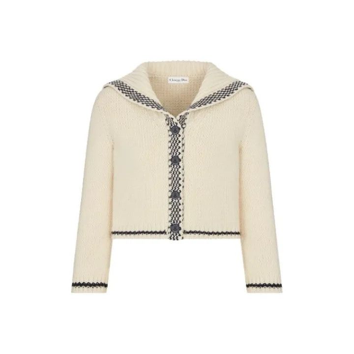 Dior Dior Casual Wool Sailor Collar Cardigan 0079 Size S / US 4 / IT 40 - 1 Thumbnail