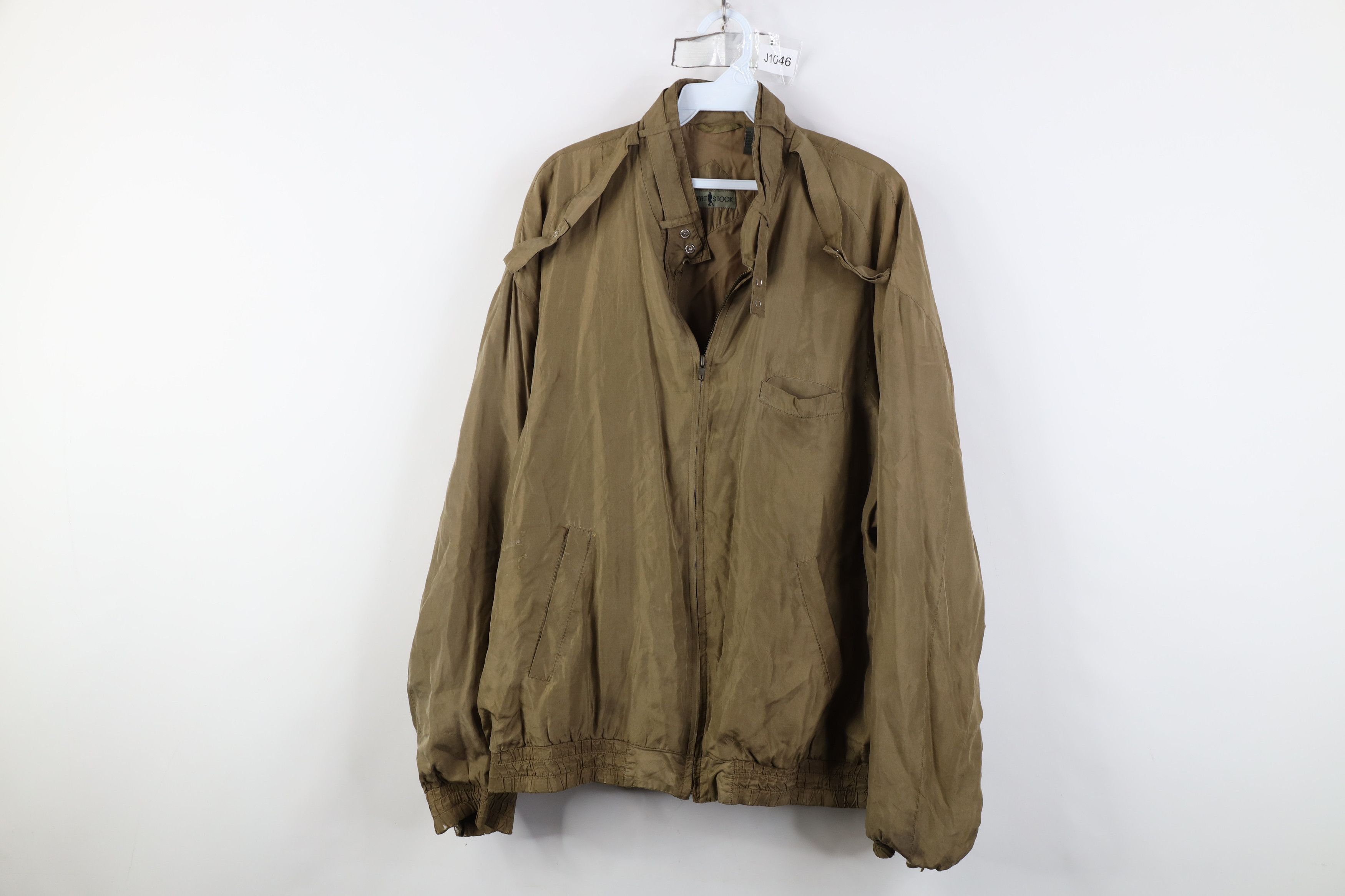 Vintage Vintage 90s Streetwear Silk Cafe Racer Bomber Jacket Green Size US L / EU 52-54 / 3 - 1 Thumbnail