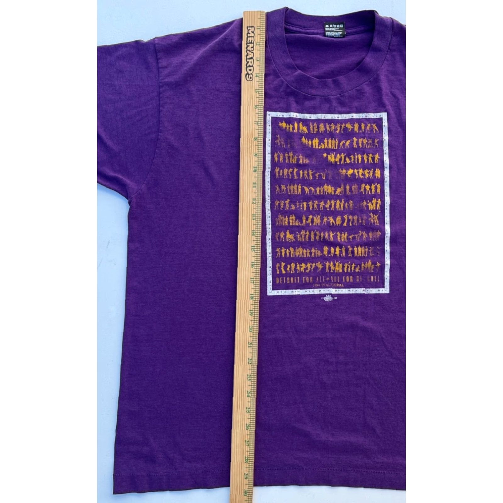 Fruit Of The Loom VINTAGE Detroit For All, All For Detroit T-Shirt 1994 Inaugural Made in USA Sz 2XL Purple 90s Fruit of the Loom Unisex Adults T-Shirt Mens Womens Size US XXL / EU 58 / 5 - 7 Thumbnail