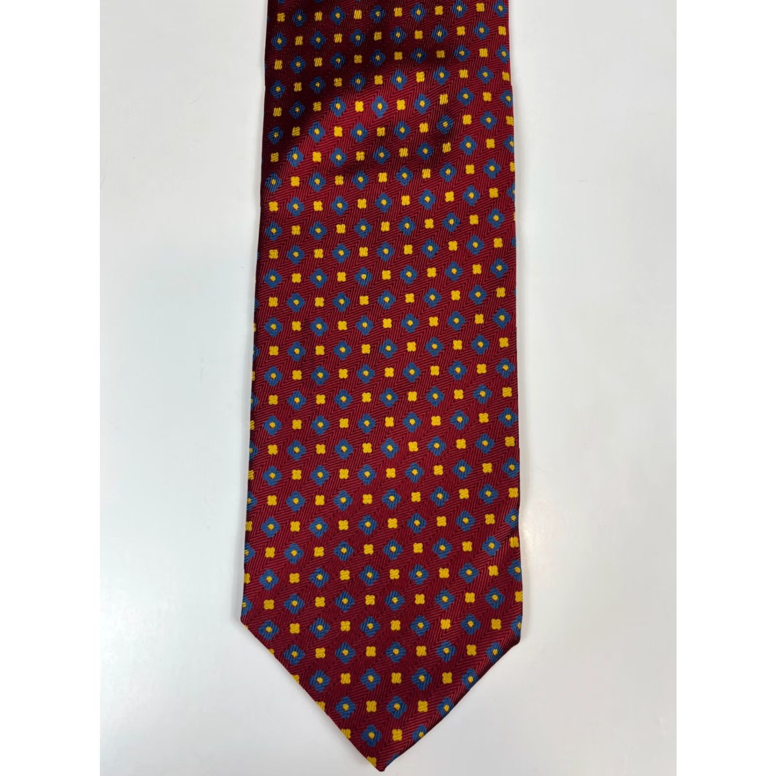 Giorgio Armani VINTAGE Giorgio Armani Classico Silk Tie 58.25" 3.75" Wide Handmade in Italy Red Floral Logo Men Tie Size ONE SIZE - 4 Thumbnail