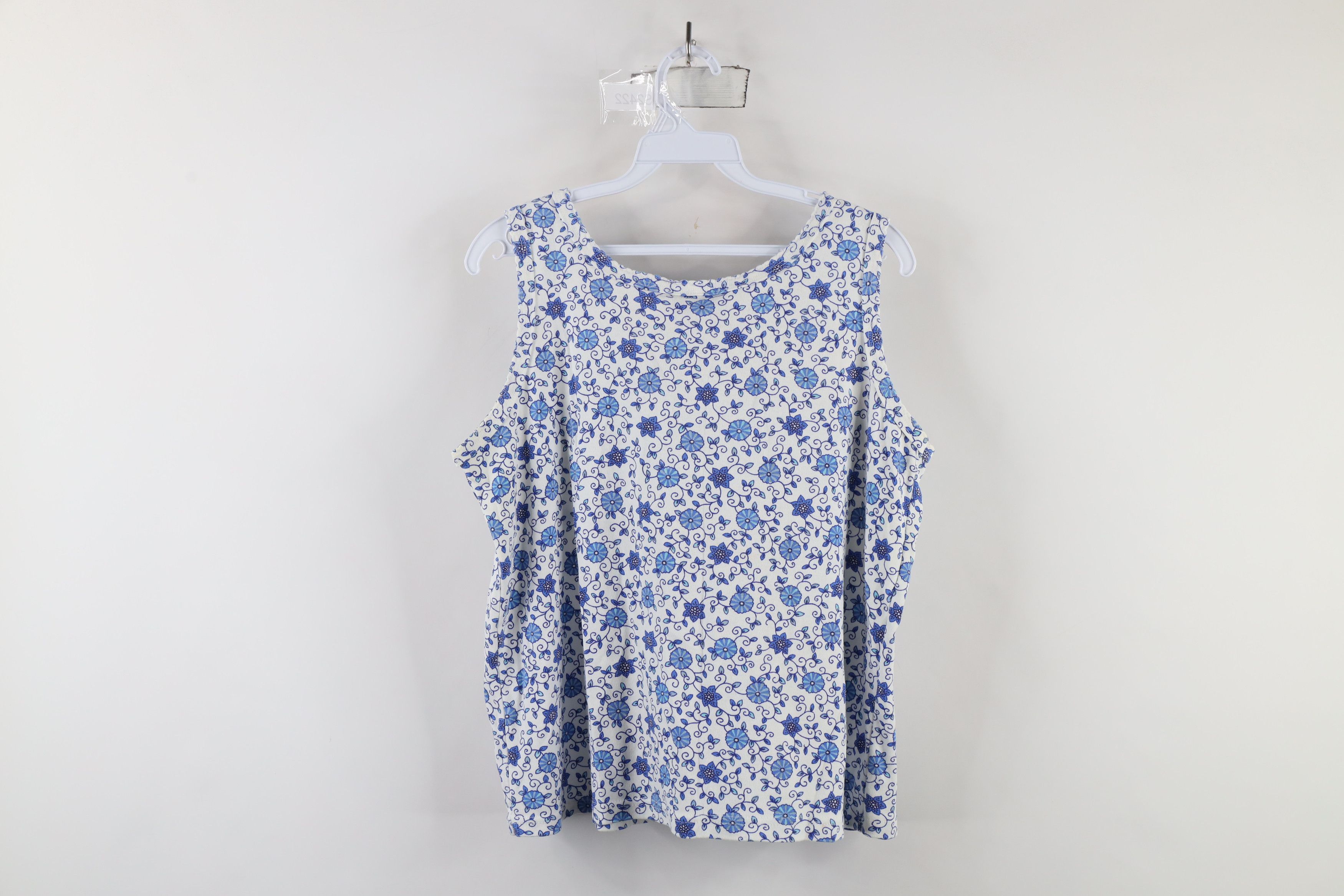 Vintage Vintage 90s Y2K Babydoll Floral Knit Tank Top T-Shirt USA Size L / US 10 / IT 46 - 9 Thumbnail