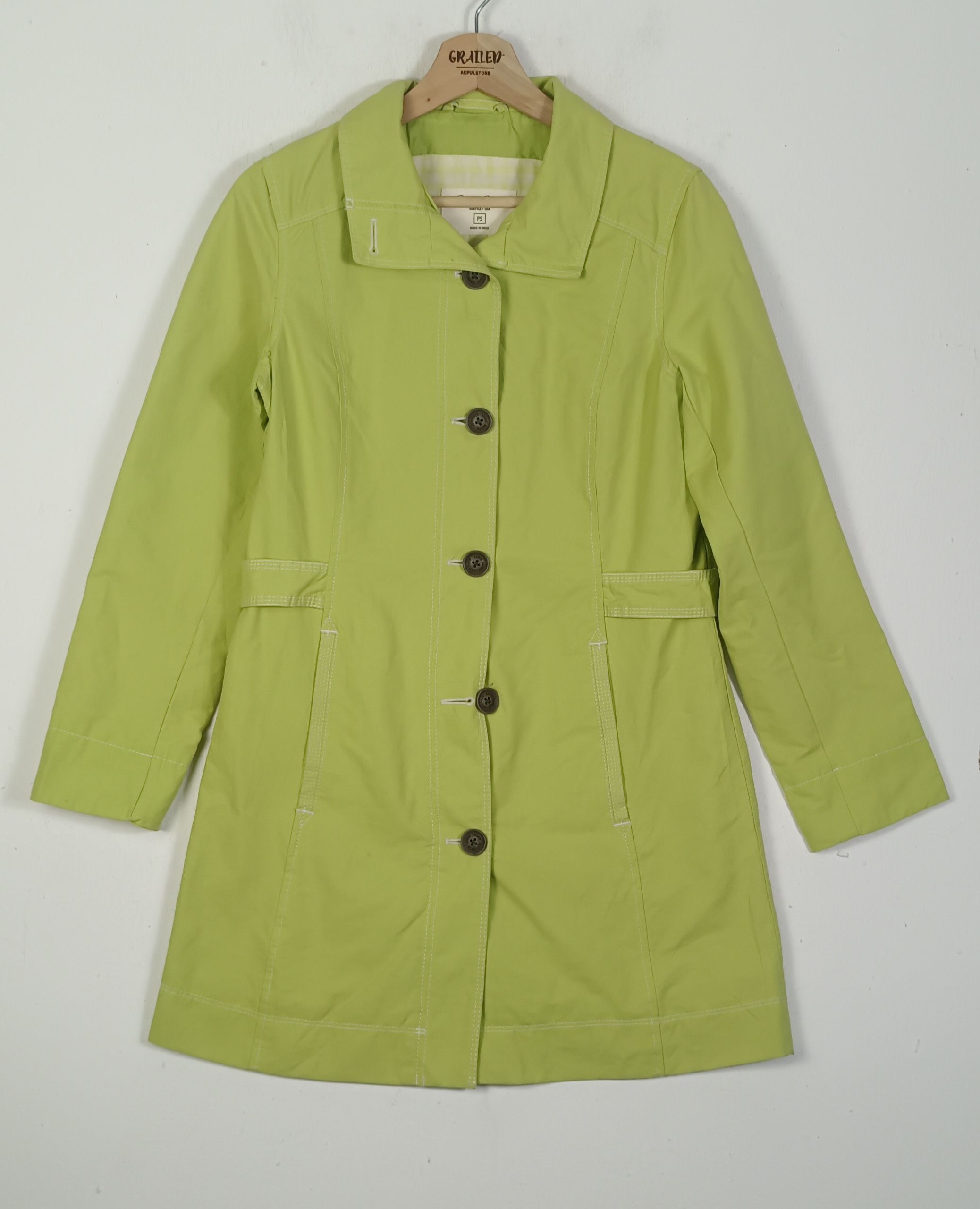 Eddie Bauer Eddie Bauer Seattle USA Lime Green Trench Coat Size S / US 4 / IT 40 - 1 Thumbnail