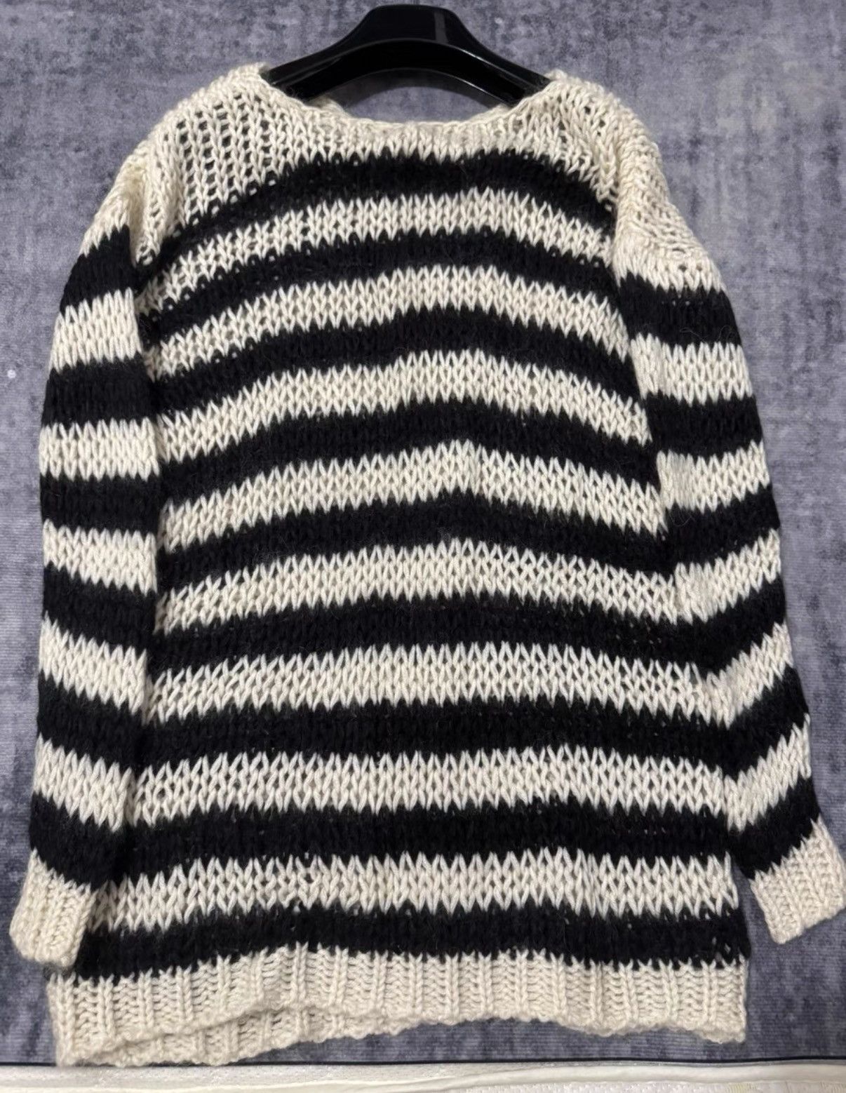 Saint Laurent Paris Saint Laurent (SLP) 15FW Black/White Wool Stripe Sweater Size US XS / EU 42 / 0 - 2 Thumbnail