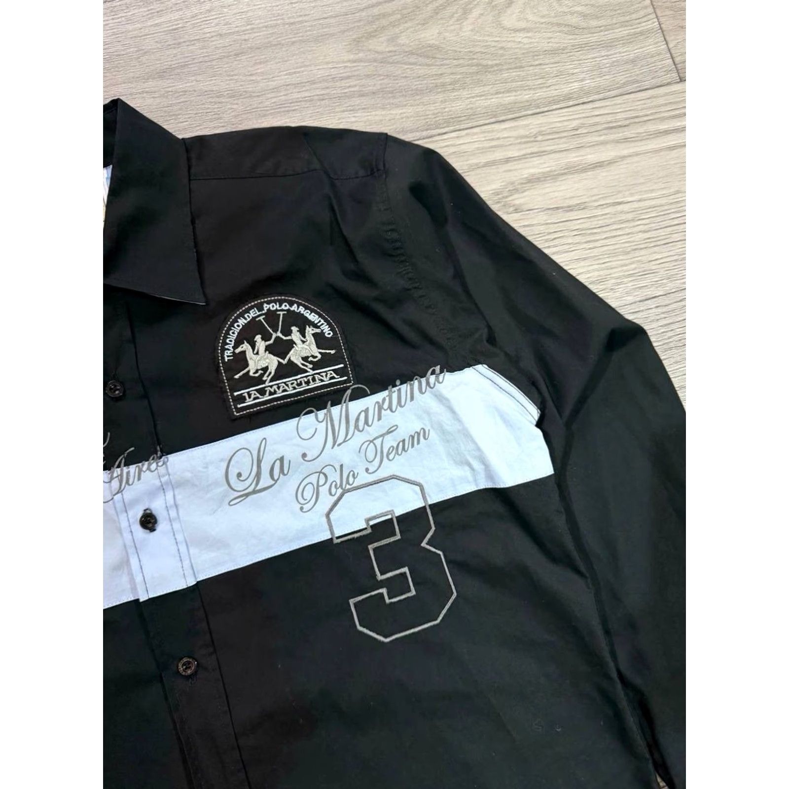 La Martina LA MARTINA Button Up Shirt Men’s Luxury Black Long Sleeve M Shirt Mens Black 90s? Size US M / EU 48-50 / 2 - 7 Thumbnail