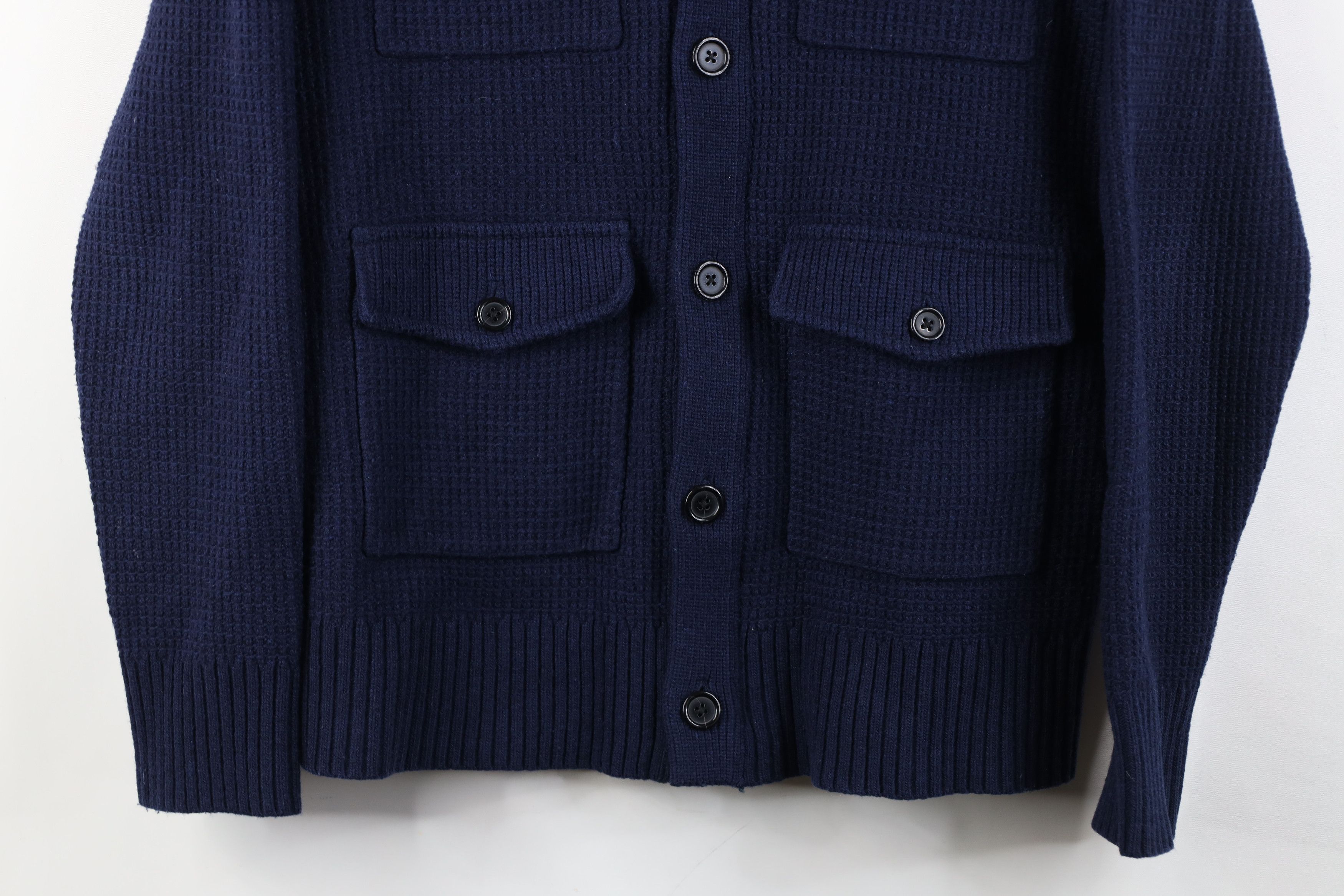 Banana Republic Banana Republic Italian Merino Wool Thermal Knit Jacket Blue Size US M / EU 48-50 / 2 - 3 Thumbnail