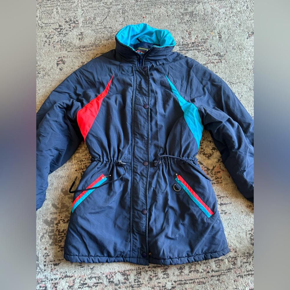 Designer Vintage colour block 1980 winter coat Size M / US 6-8 / IT 42-44 - 4 Thumbnail