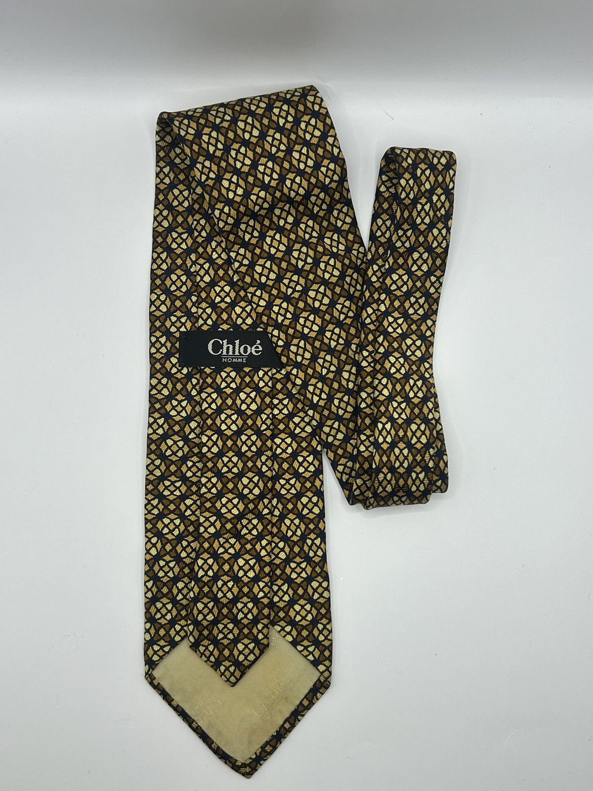 Vintage Vintage Chloe Floral Monogram Silk Tie Size ONE SIZE - 1 Preview