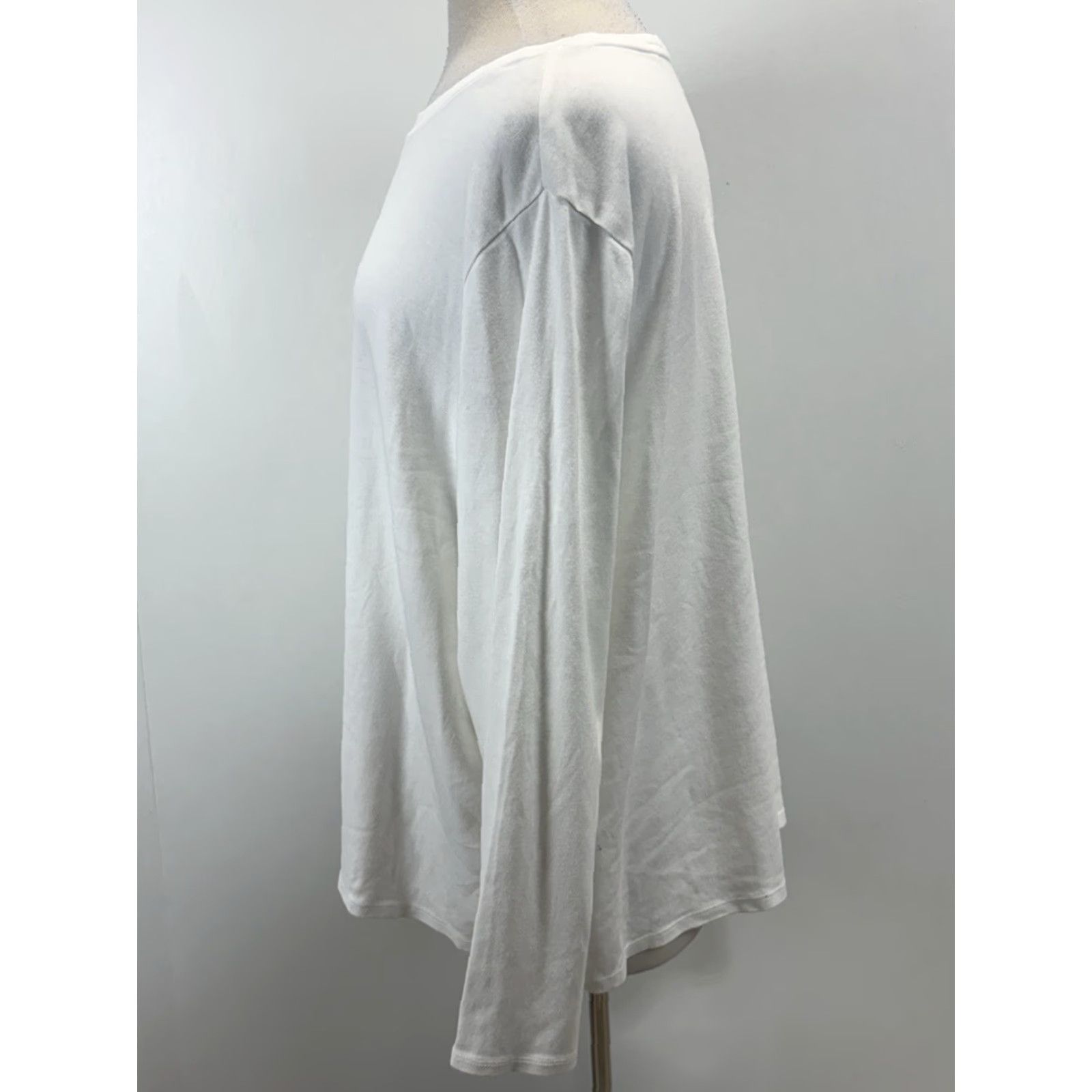 J. Jill J. Jill Long Sleeve Pima Crew Neck Tshirt Women’s 3X Plus White Casual Basic Shirt Womens Size XXL / US 16-18 / IT 52-54 - 2 Thumbnail