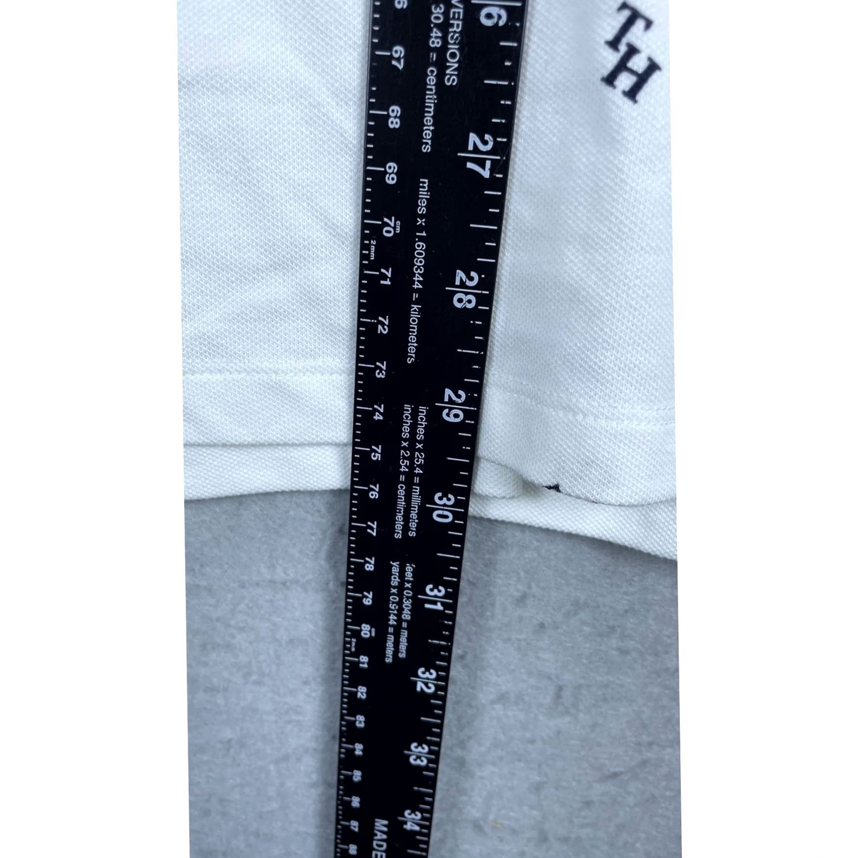 Tommy Hilfiger Tommy Hilfiger Polo Shirt Women XXL White New Monogram V-Neck Short Sleeve Pique Size XXL / US 16-18 / IT 52-54 - 4 Thumbnail