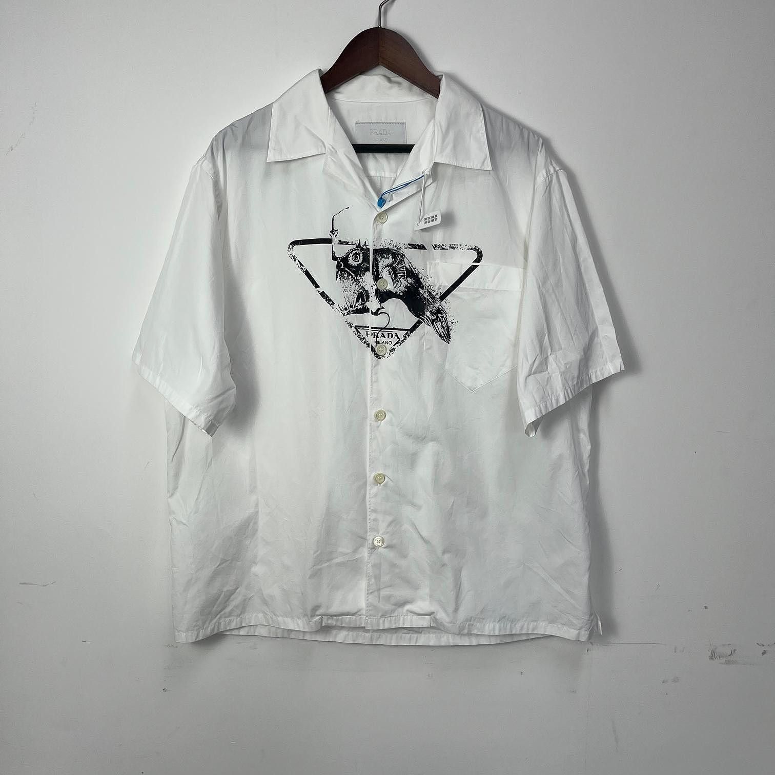 Prada Prada Letter Print Button Up Shirt XL Size US XL / EU 56 / 4 - 1 Thumbnail