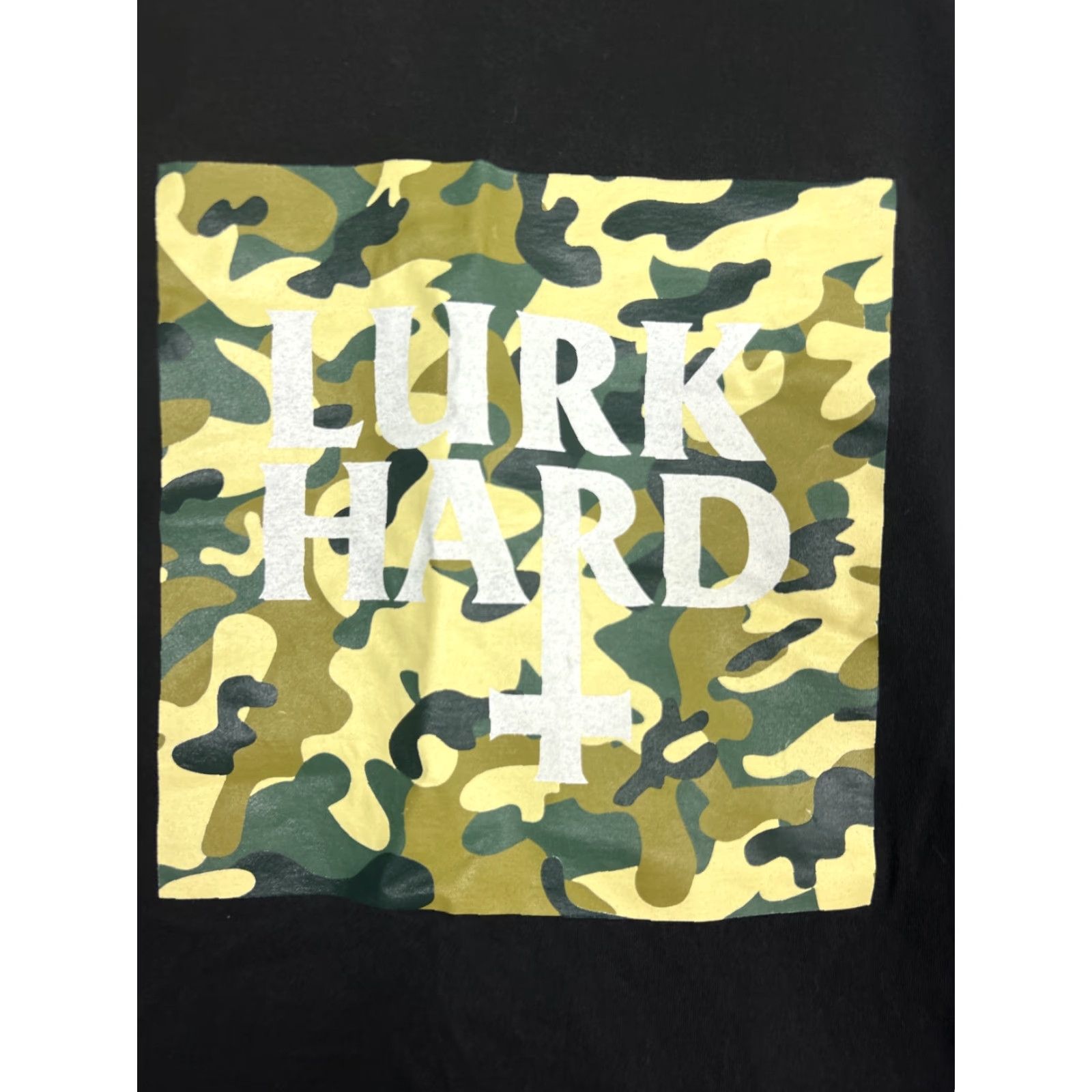Vintage Lurk Hard T-Shirt Mens Small Black Camouflage Graphic Short Sleeve Shirt Size US S / EU 44-46 / 1 - 5 Thumbnail