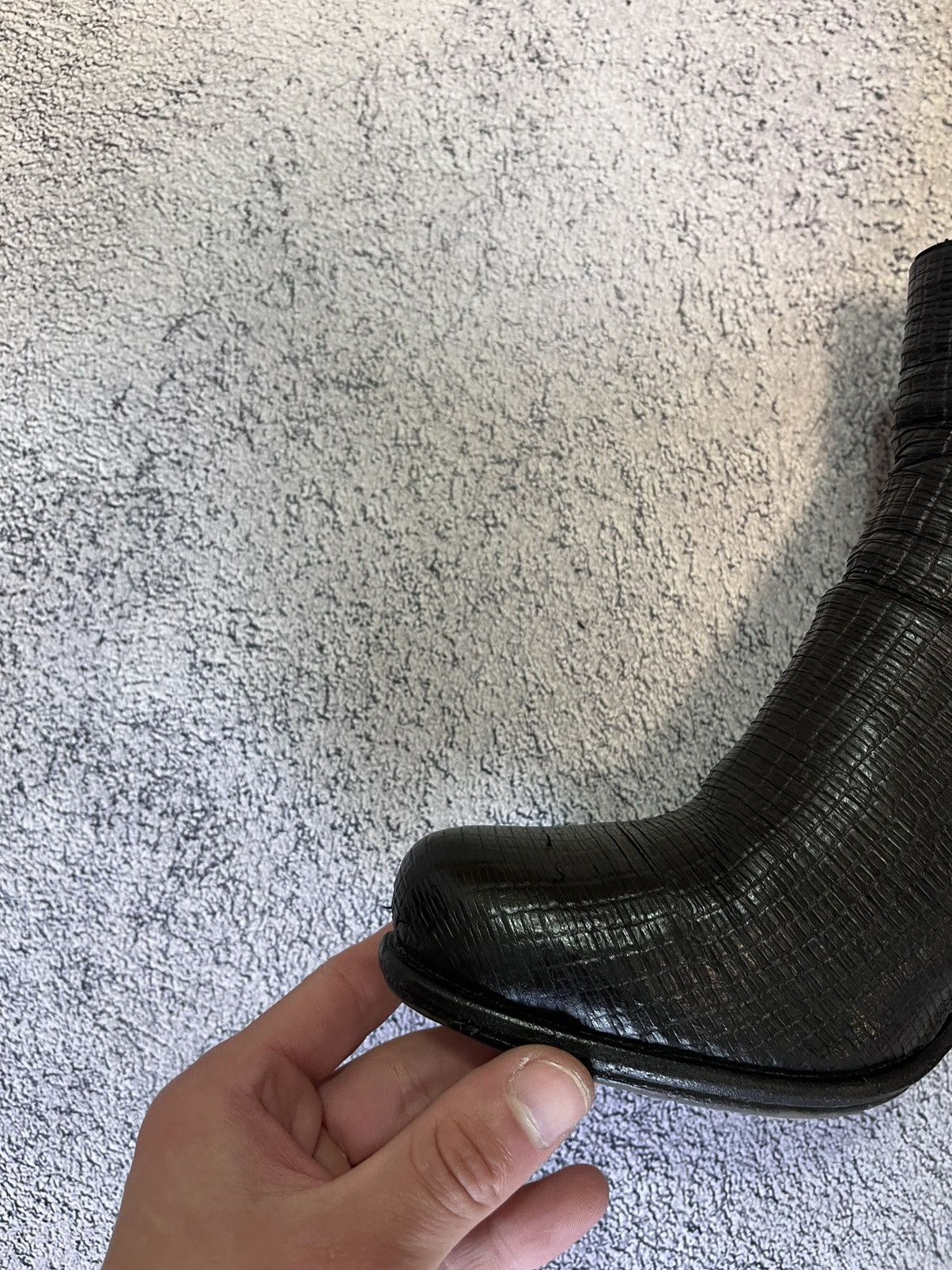 A.S.98 AS.98 Black Textured Leather Block Heel Boots Size 40 Size US 10 / IT 40 - 21 Thumbnail
