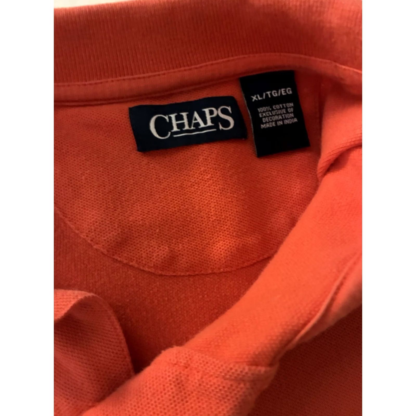 Chaps Chaps Ralph Lauren Polo Golf Mens XL Orange Collar Classic Shirt Size US XL / EU 56 / 4 - 4 Thumbnail
