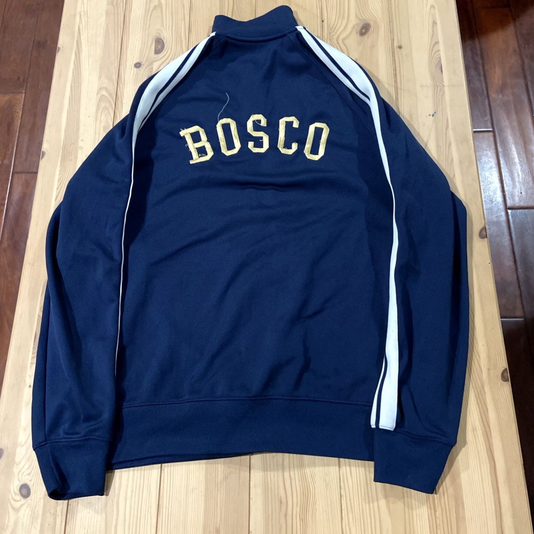 Asics ASICS Jacket Men M Blue Performance Embroidered Logo Hooded Mid-Length Zip Front Fleece Lined All Seasons Football Sports Size US M / EU 48-50 / 2 - 6 Thumbnail