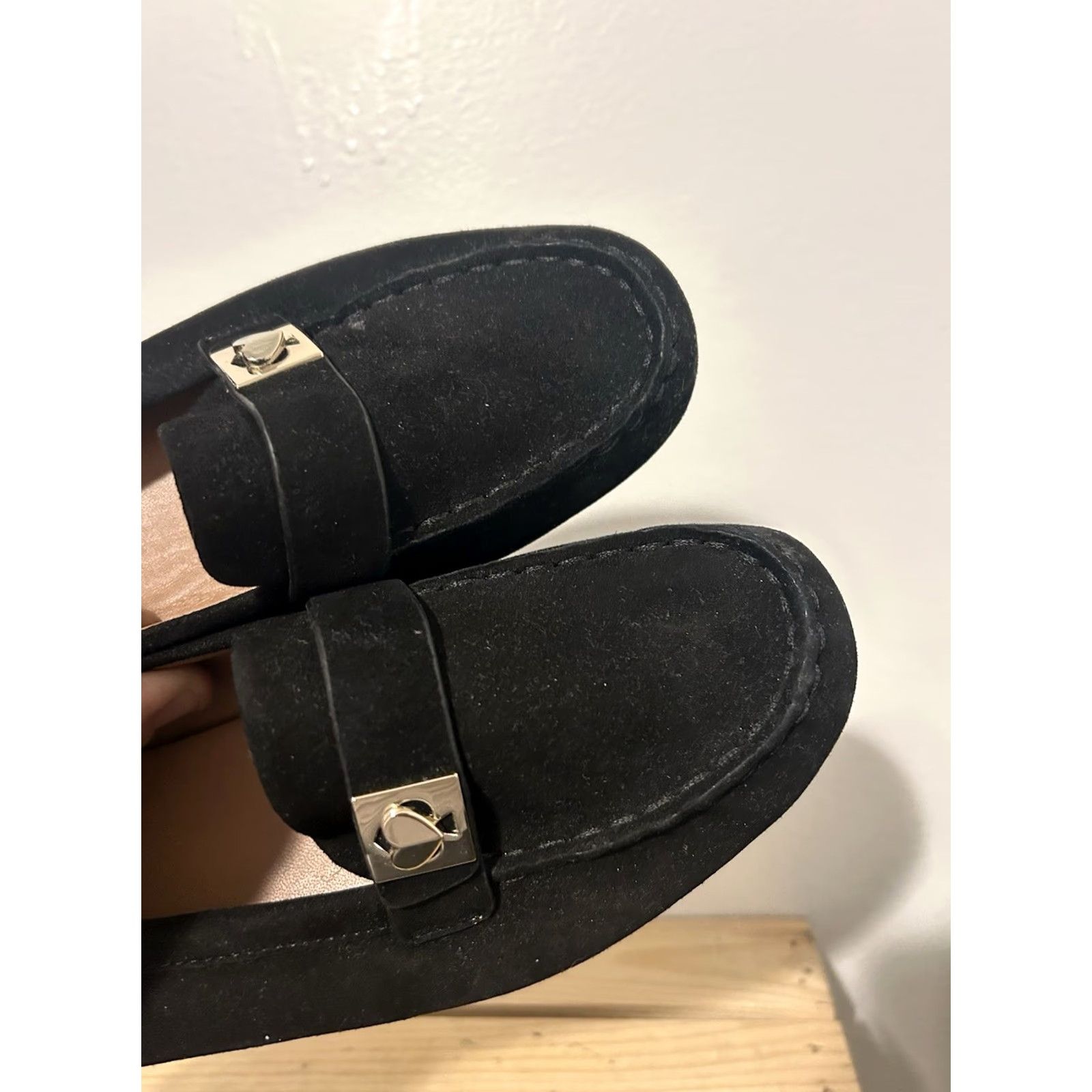 Vintage VINTAGE Women kate spade new york Ballet Flats Black Suede Leather Silver Spade Logo 8.5 Shoes Ballet Flats Women Mens? Size US 9 / IT 39 - 6 Thumbnail