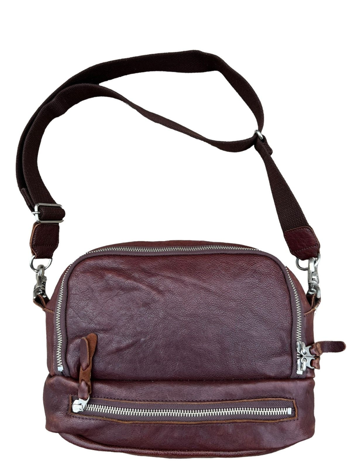 Japanese Brand Vintage Butler Verner Sails Patina Leather Bag 2 Compartment Size ONE SIZE - 7 Thumbnail