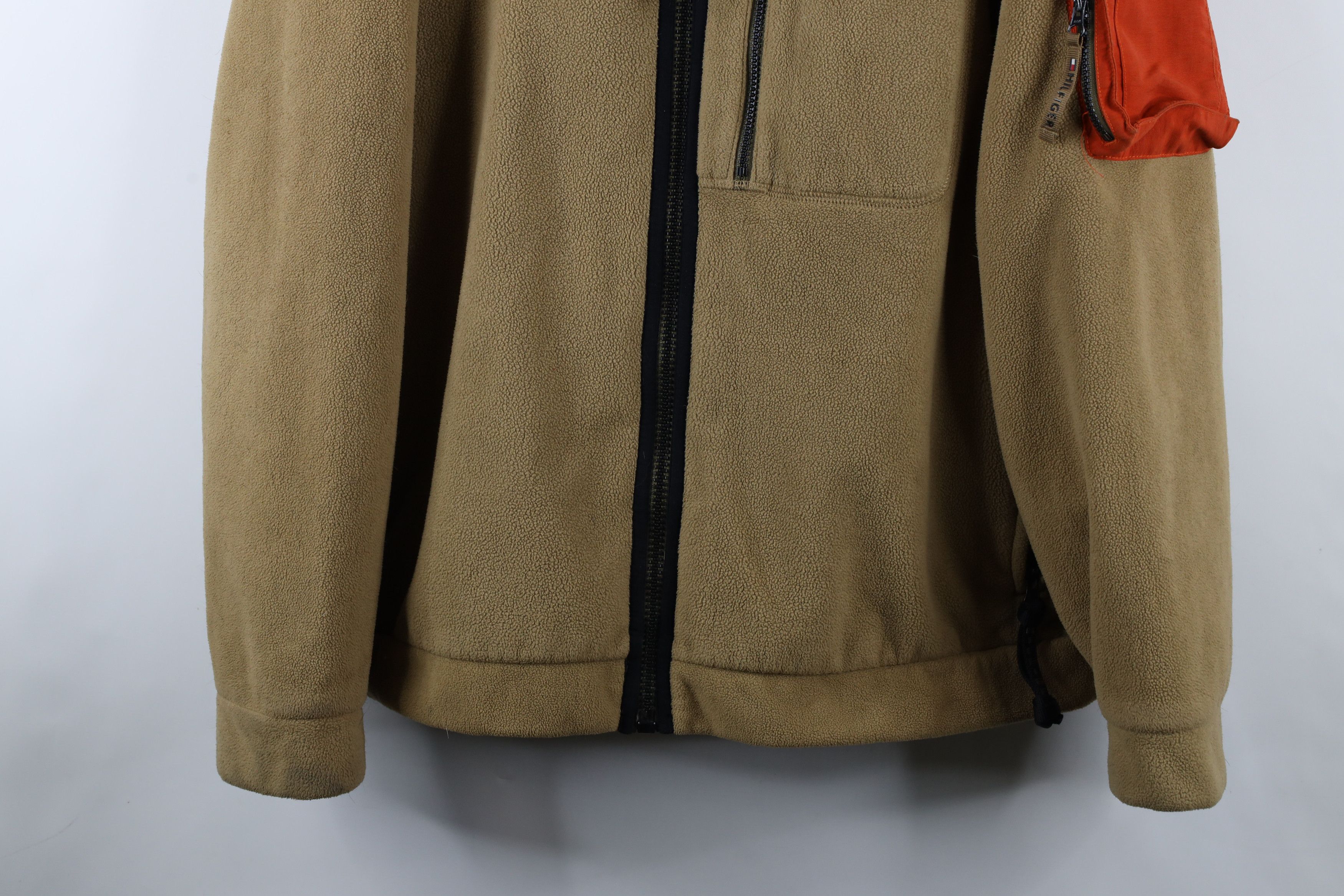 Tommy Hilfiger × Vintage Vintage 90s Tommy Hilfiger Spell Out Fleece Hooded Jacket Size US XXL / EU 58 / 5 - 3 Thumbnail