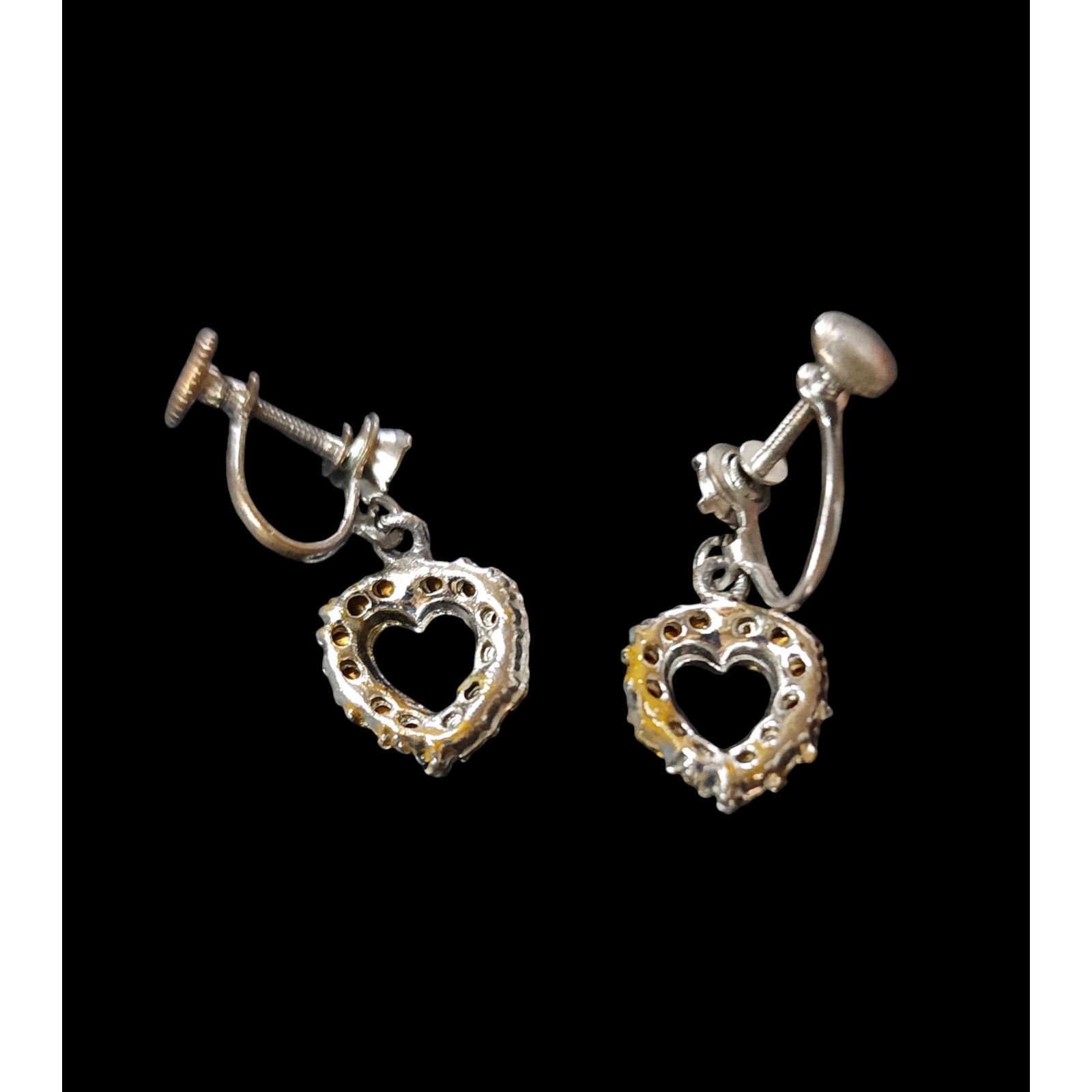 The Unbranded Brand Vintage heart rhinestones screw back earrings necklace Size ONE SIZE - 7 Thumbnail