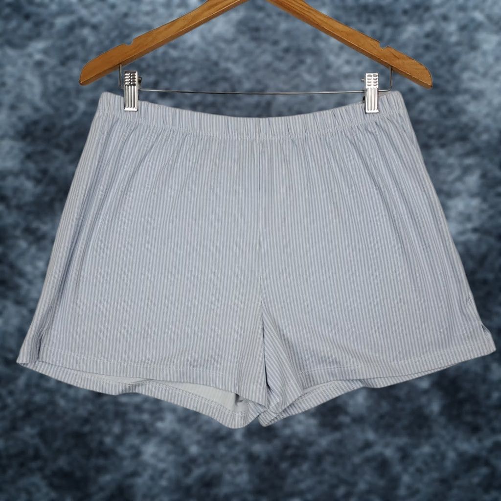 Vintage Como Sleep Shorts Blue Striped Modal Blend Bow Womens M Pajama Intimates Size 32" / US 10 / IT 46 - 1 Thumbnail