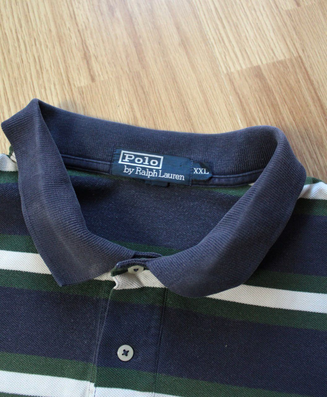 Polo Ralph Lauren 🔥 Ralph Lauren Faded Y2K Chief Keef Washed Polo Striped Size US XXL / EU 58 / 5 - 3 Thumbnail