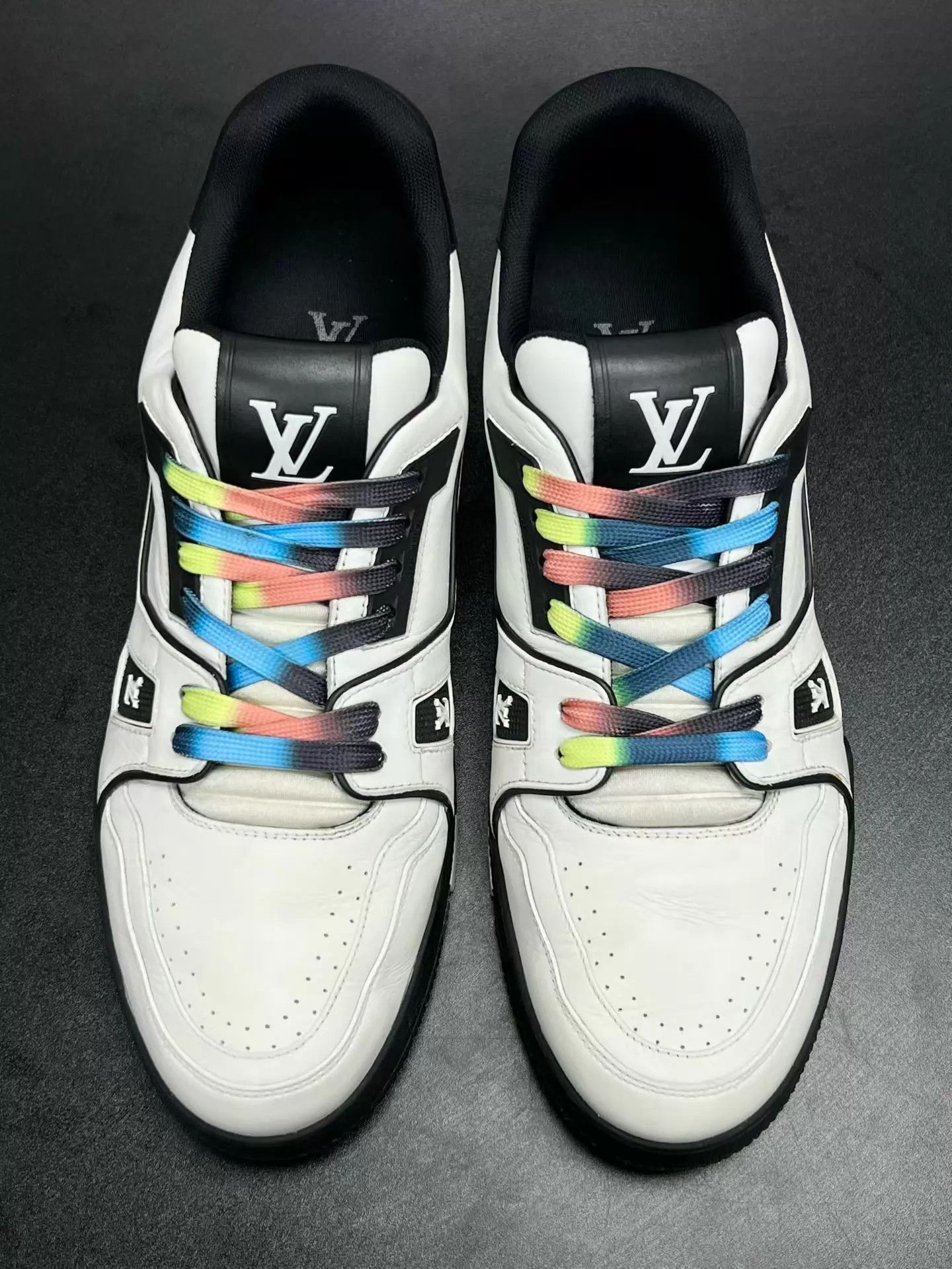 Louis Vuitton LV Trainer White/Black Multicolor UK9 Like New Size US 10 / EU 43 - 3 Thumbnail